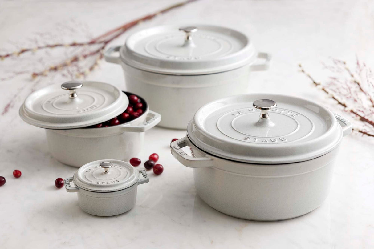 Staub Cast Iron 2.75-qt Round Cocotte, Dutch Oven - White Truffle