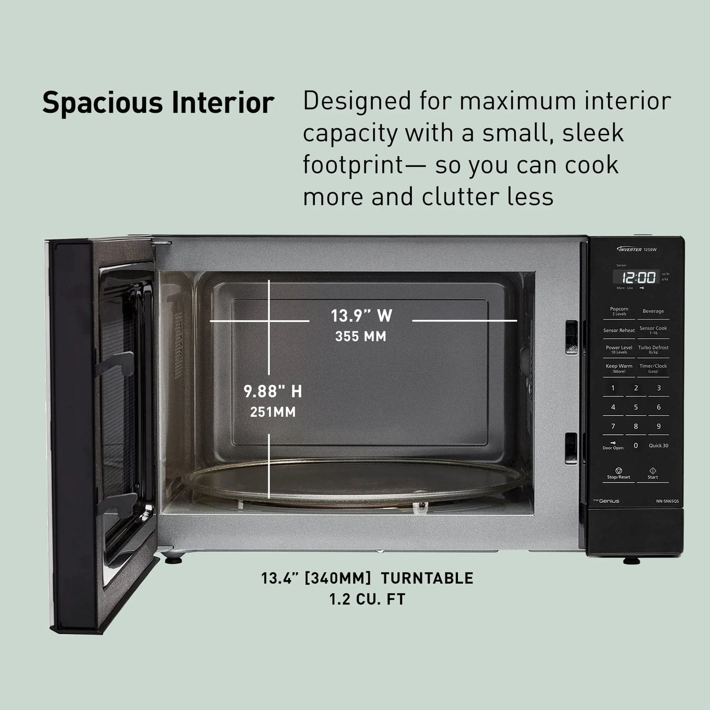 Panasonic 1.2 Cu. Ft. 1250W Inverter Microwave Oven - Certified Refurbished