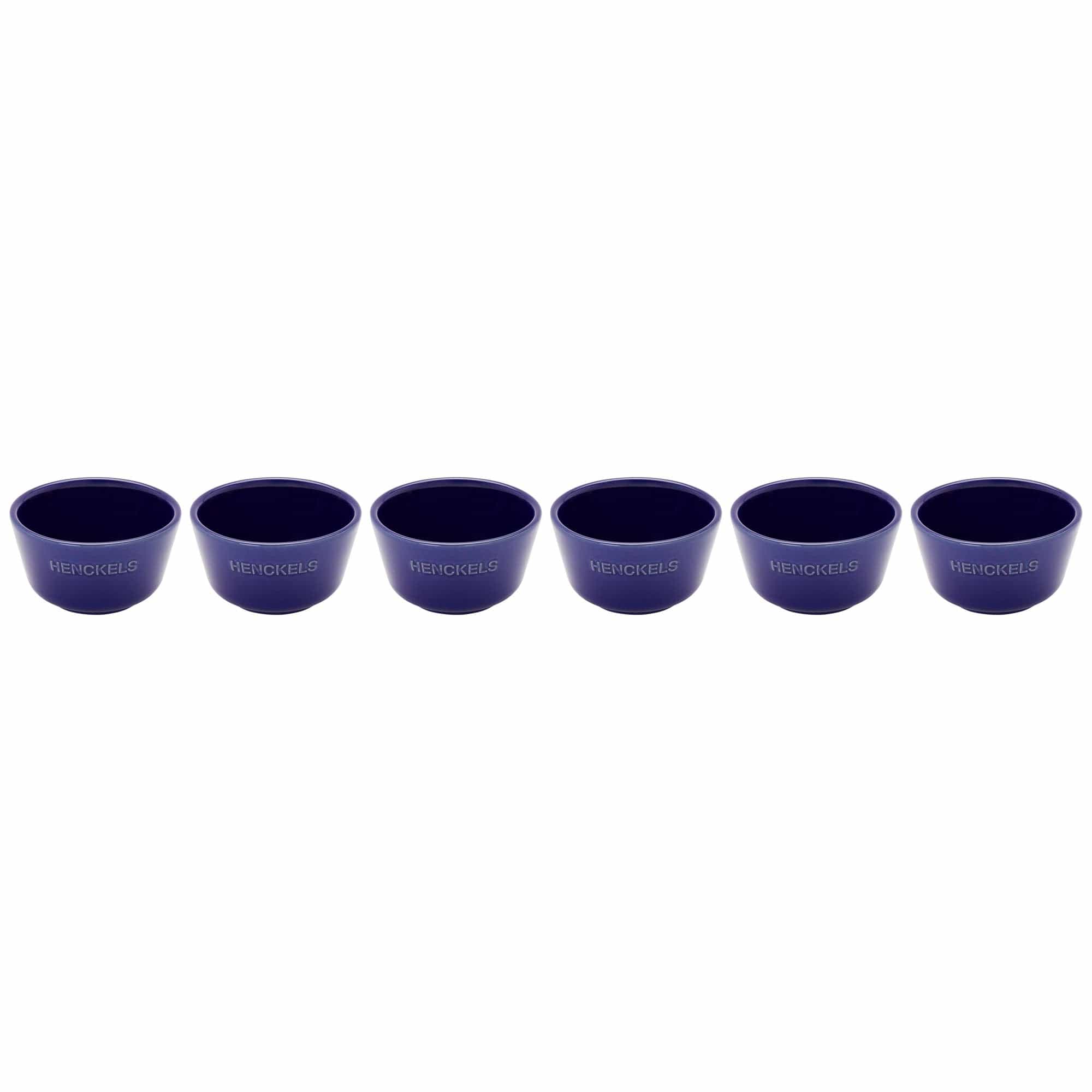 Henckels Ceramic 6-pc Round Ramekin Set - Dark Blue