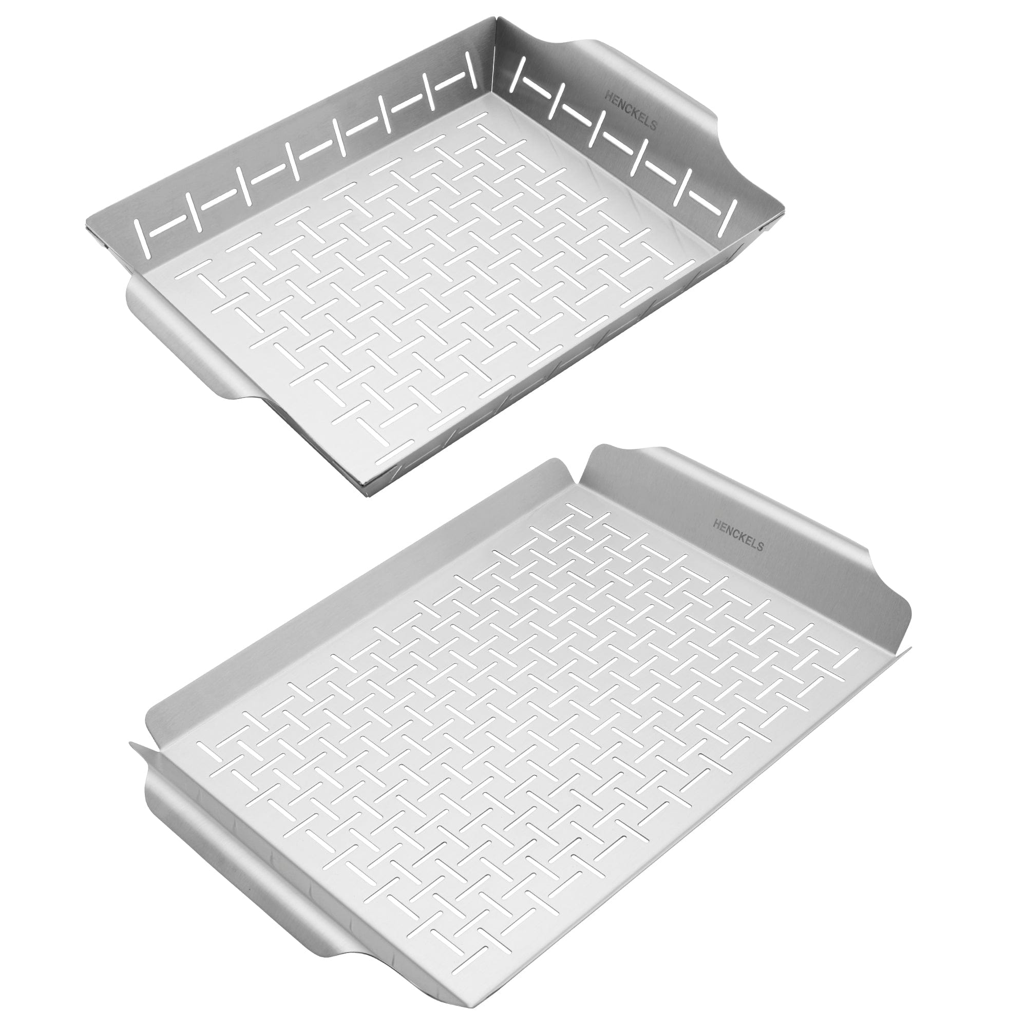 Henckels BBQ 2-pc Stainless Steel Grill Topper + Basket Set