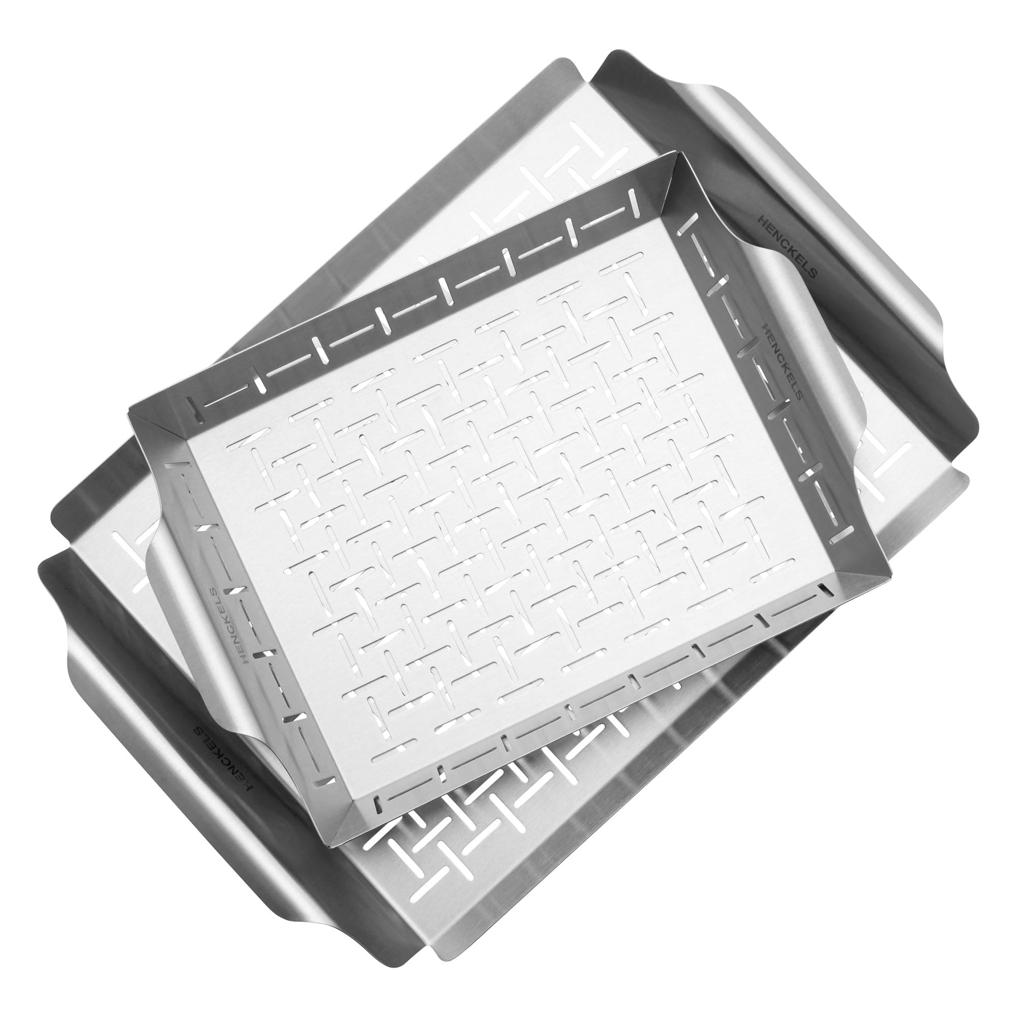 Henckels BBQ 2-pc Stainless Steel Grill Topper + Basket Set