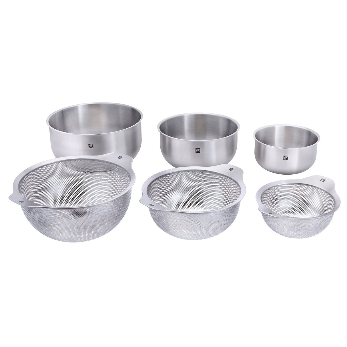 Zwilling Prep 6-pc Brushed Stainless Steels Nesting Bowls & Strainers Set