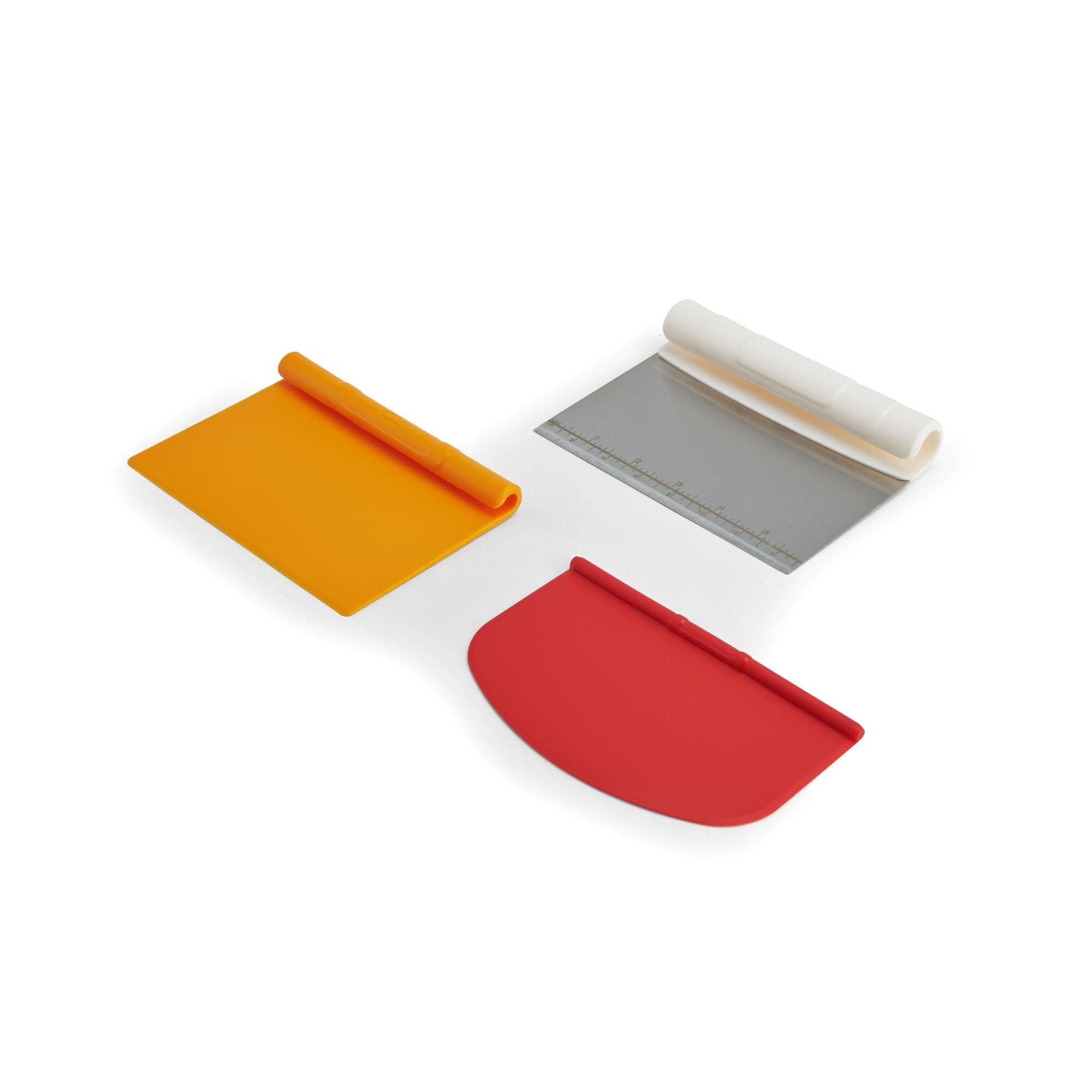 Chef'n Pastrio Set Bench Chopper, Includes Stainless Steel and Plastic Scrapers, Red