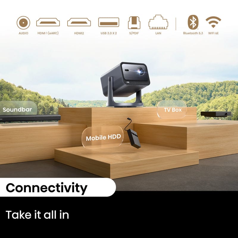 Hisense C2 4K Triple Laser Smart Mini Projector, Black - Certified Refurbished