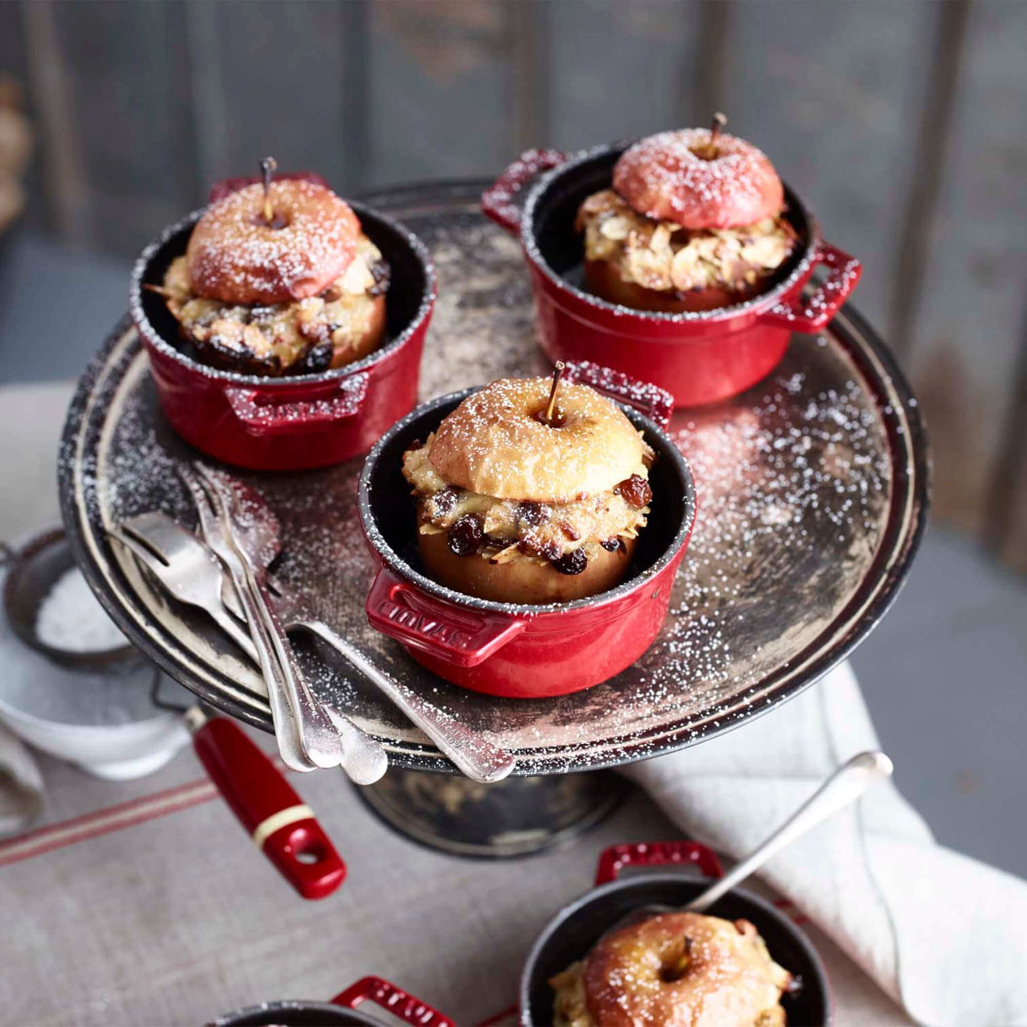 Staub Cast Iron 0.25-qt Mini Round Cocotte - Cherry