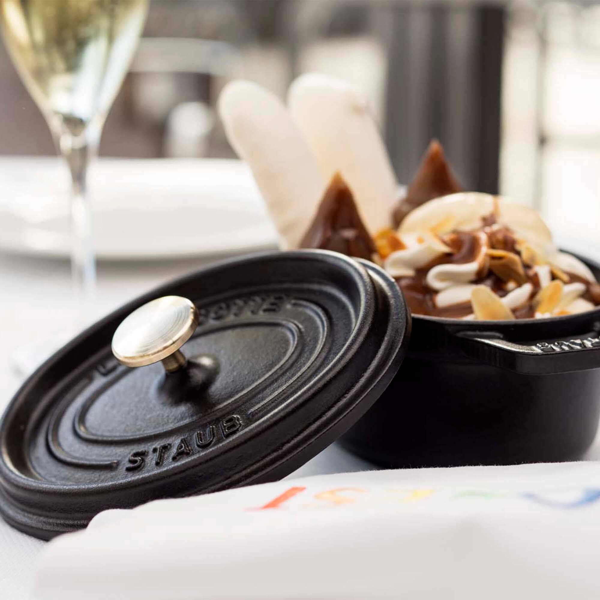 Staub Cast Iron 0.25-qt Mini Round Cocotte - Matte Black