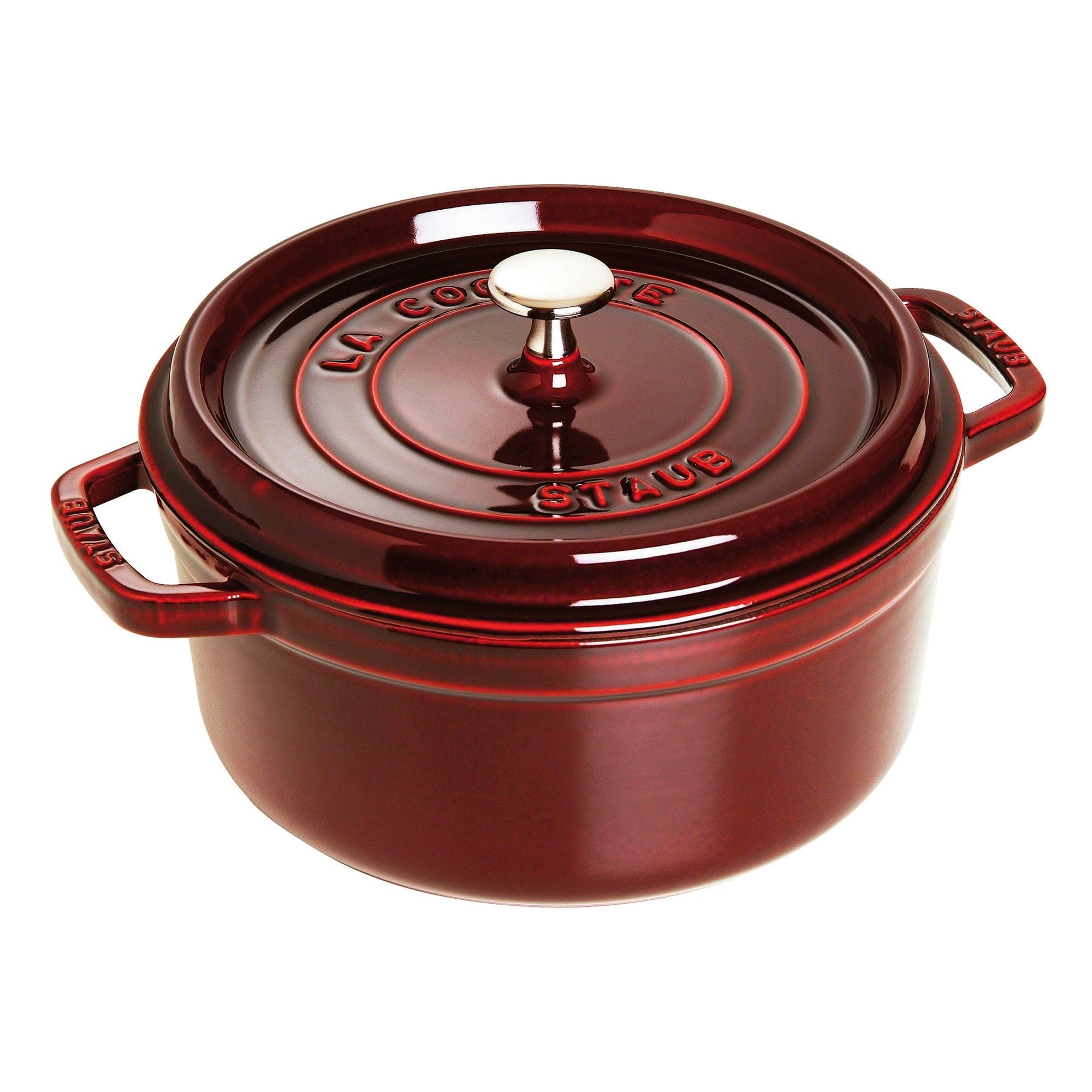Staub Cast Iron 4-qt Round Cocotte, Dutch Oven - Grenadine