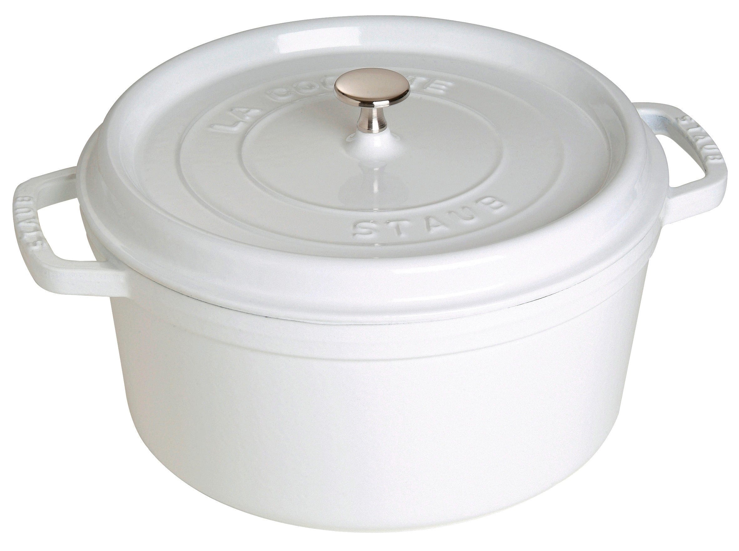 Staub Cast Iron 7-qt Round Cocotte, Dutch Oven - White