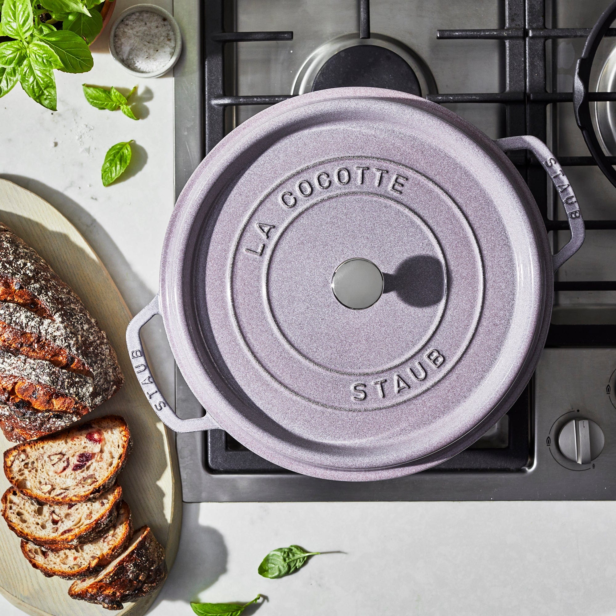 Staub Cast Iron 7-qt Round Cocotte, Dutch Oven - Lilac