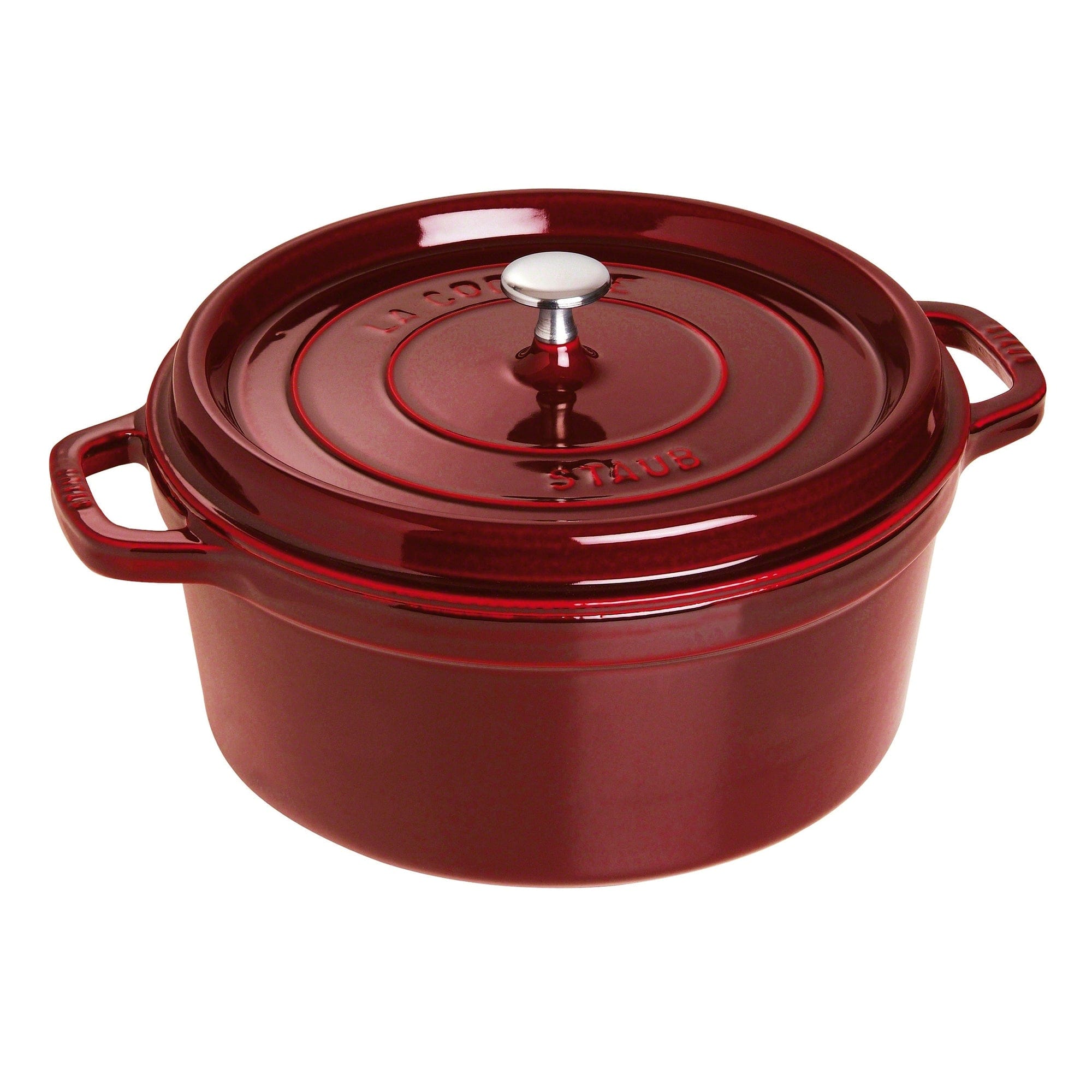 Staub Cast Iron 7-qt Round Cocotte, Dutch Oven - Grenadine