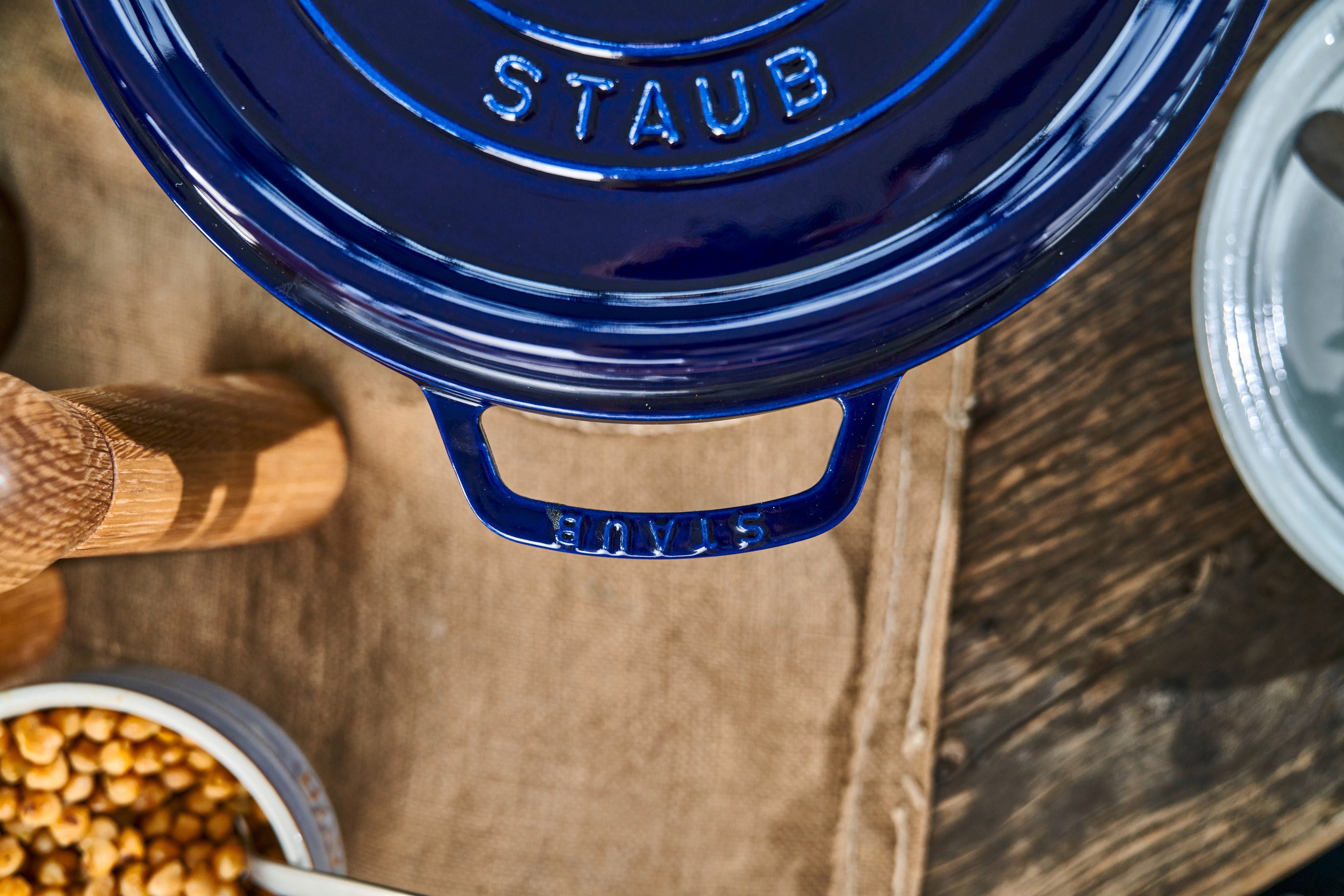 Staub Cast Iron 7-qt Round Cocotte, Dutch Oven - Dark Blue