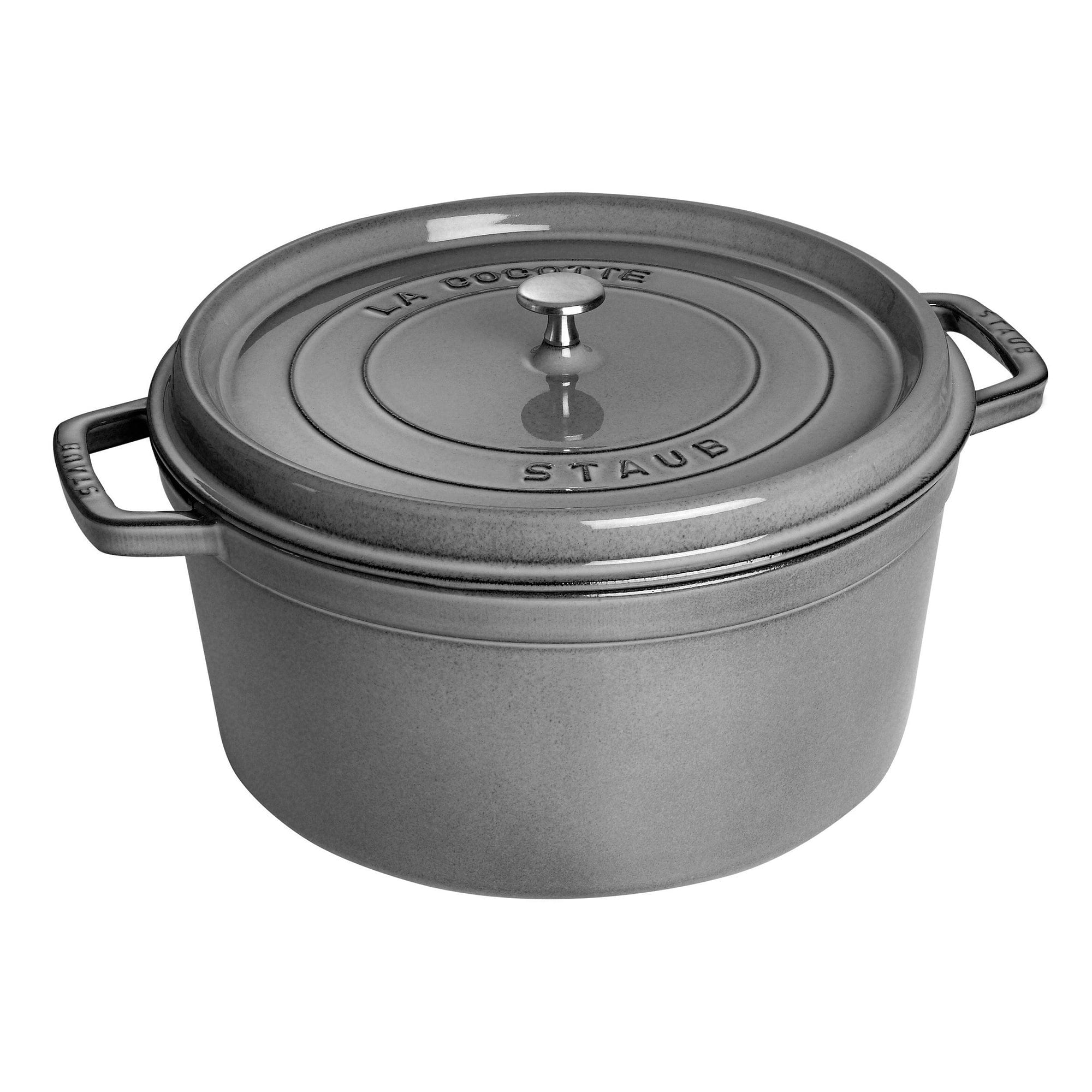 Staub Cast Iron 13.25-qt Round Cocotte, Dutch Oven - Graphite Grey