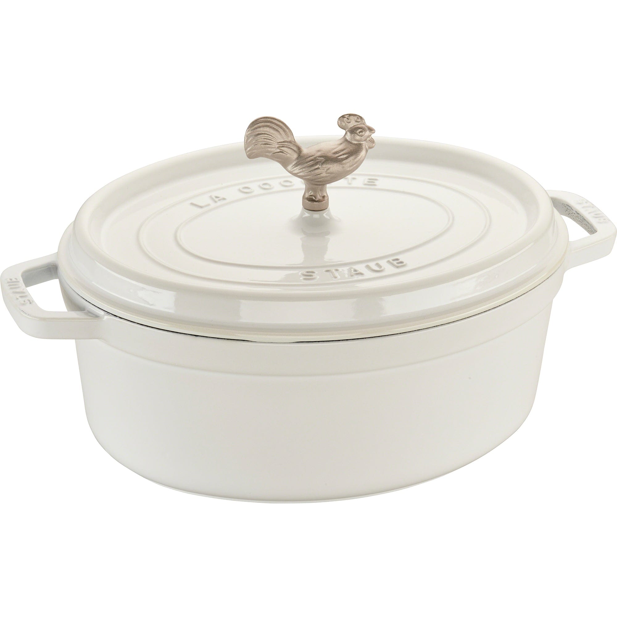 Staub Cast Iron 5.75-qt Coq au Vin Oval Cocotte, Dutch Oven - White