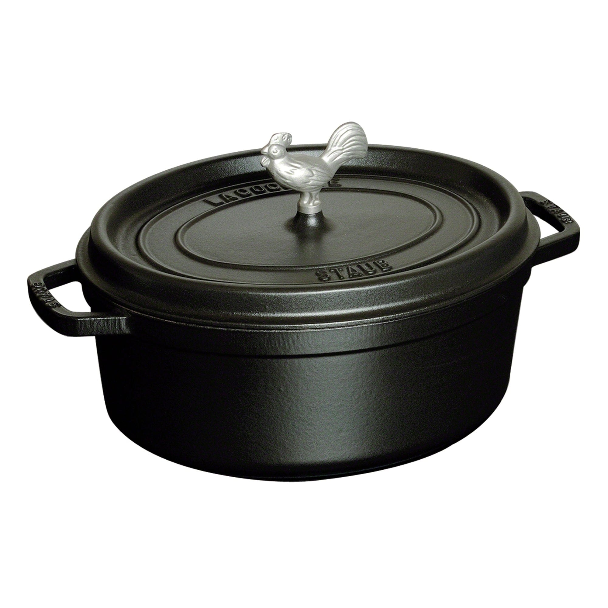 Staub Cast Iron 5.75-qt Coq au Vin Oval Cocotte, Dutch Oven - Matte Black
