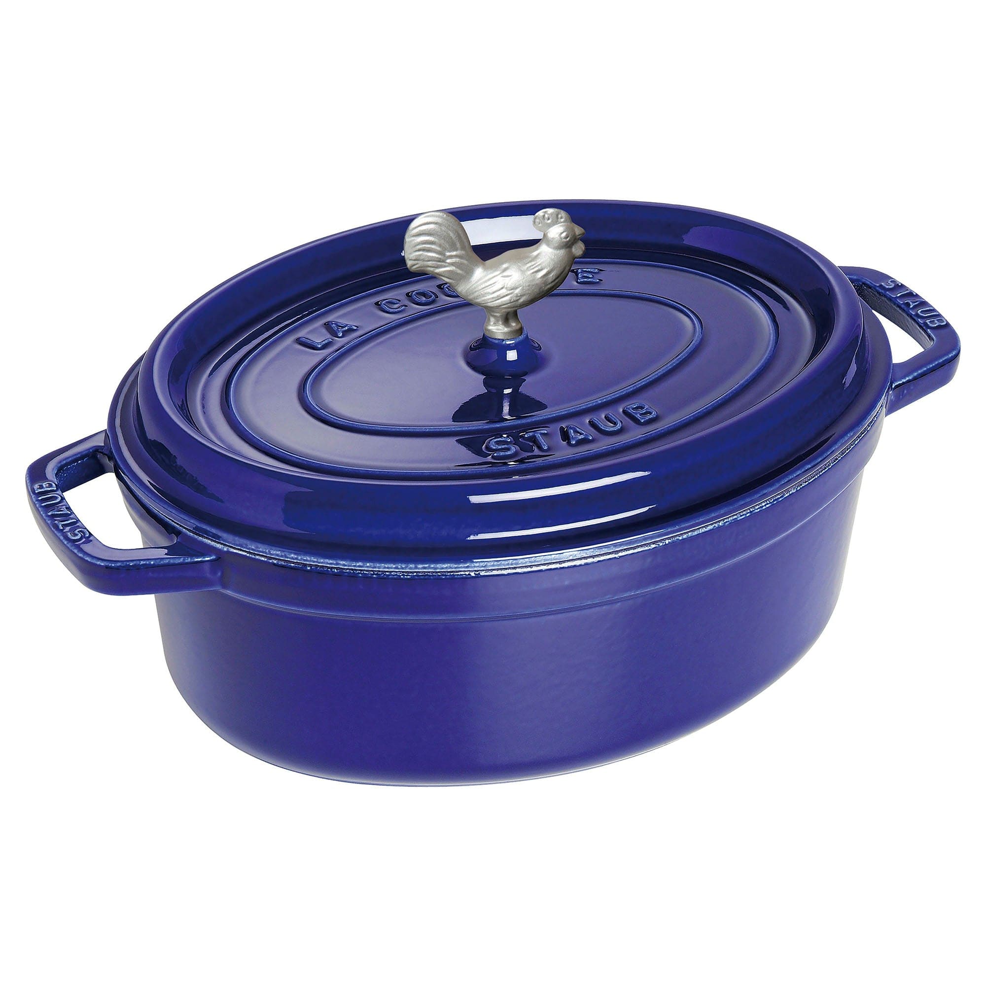 Staub Cast Iron 5.75-qt Coq au Vin Oval Cocotte, Dutch Oven - Dark Blue