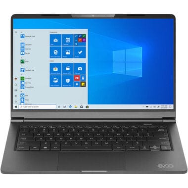 EVOO 14.1" Laptop, AMD Ryzen 5 3500u Processor, 8GB RAM, 256GB SSD Ultra Slim, Black - Refurbished