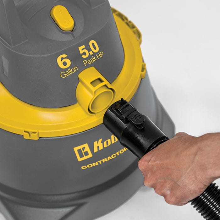 Koblenz WD 6 C212 6-Gallon 5.0 PHP Contractor Wet/Dry Vacuum Cleaner, Gray and Yellow