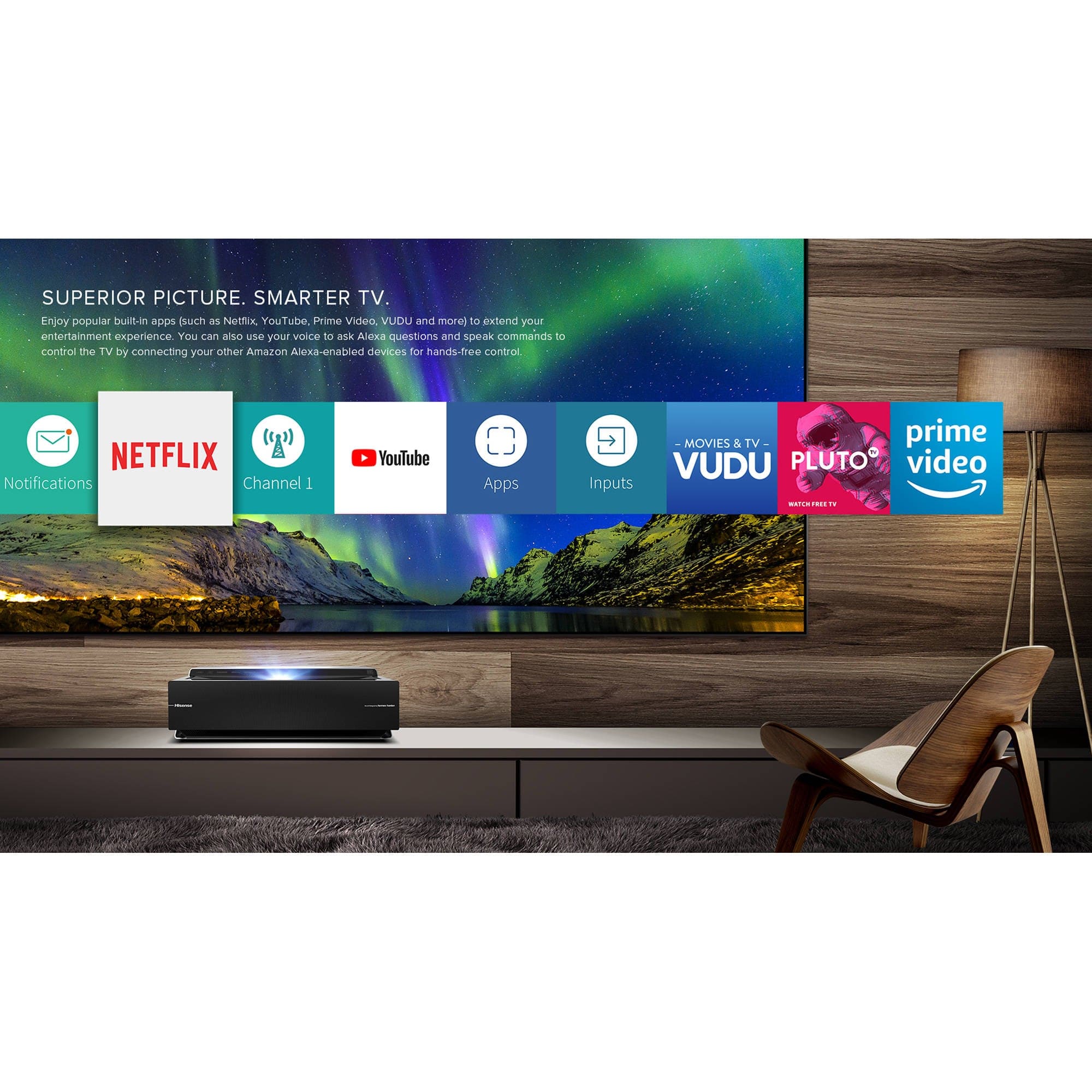 Hisense 120" 4K Smart Laser Short Throw Projector - Certified Refurbished