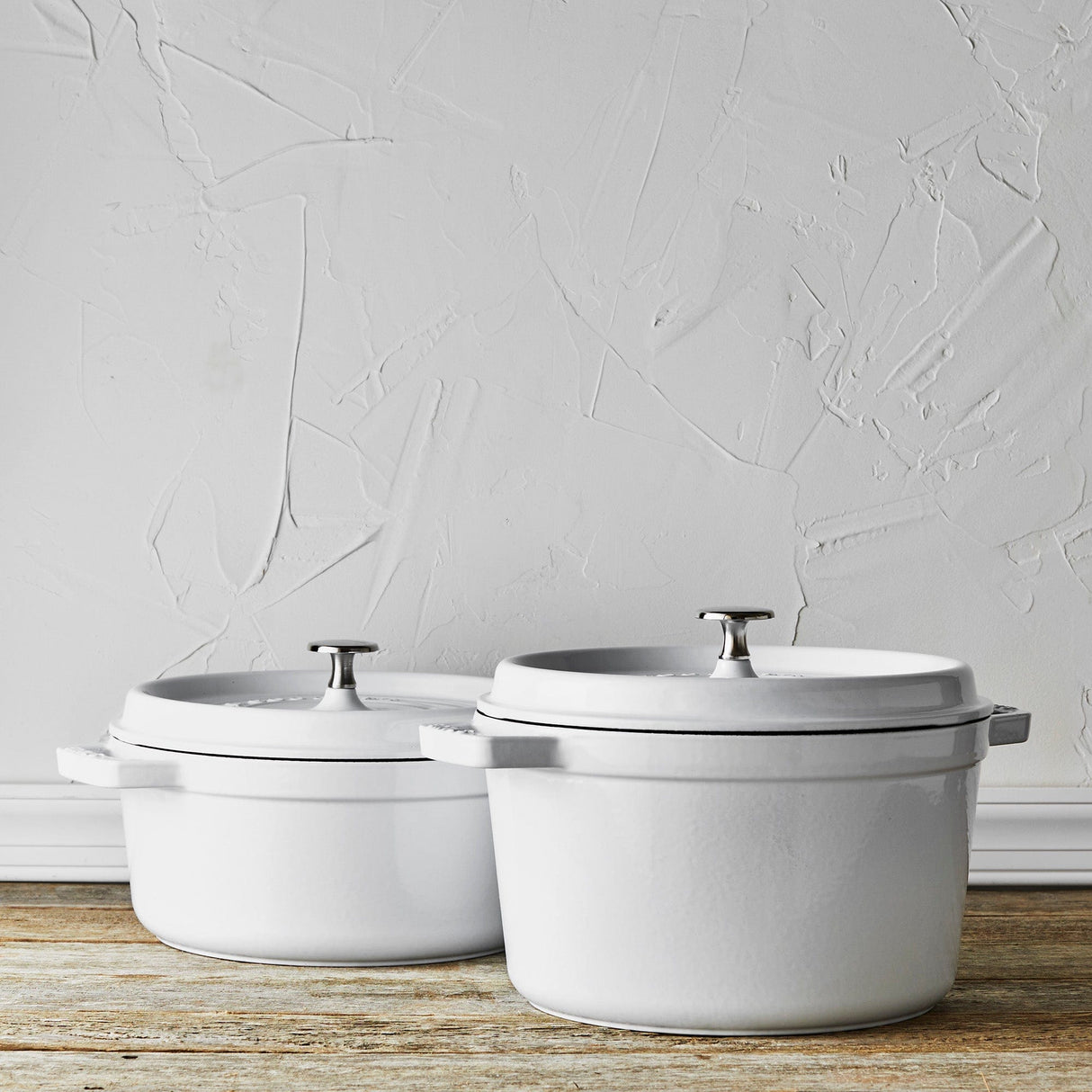 Staub Cast Iron 4-qt Round Cocotte, Dutch Oven - White