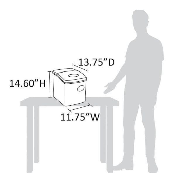 Newair Countertop Ice Maker, 28 lbs of Ice a Day, Silver - Certified Refurbished