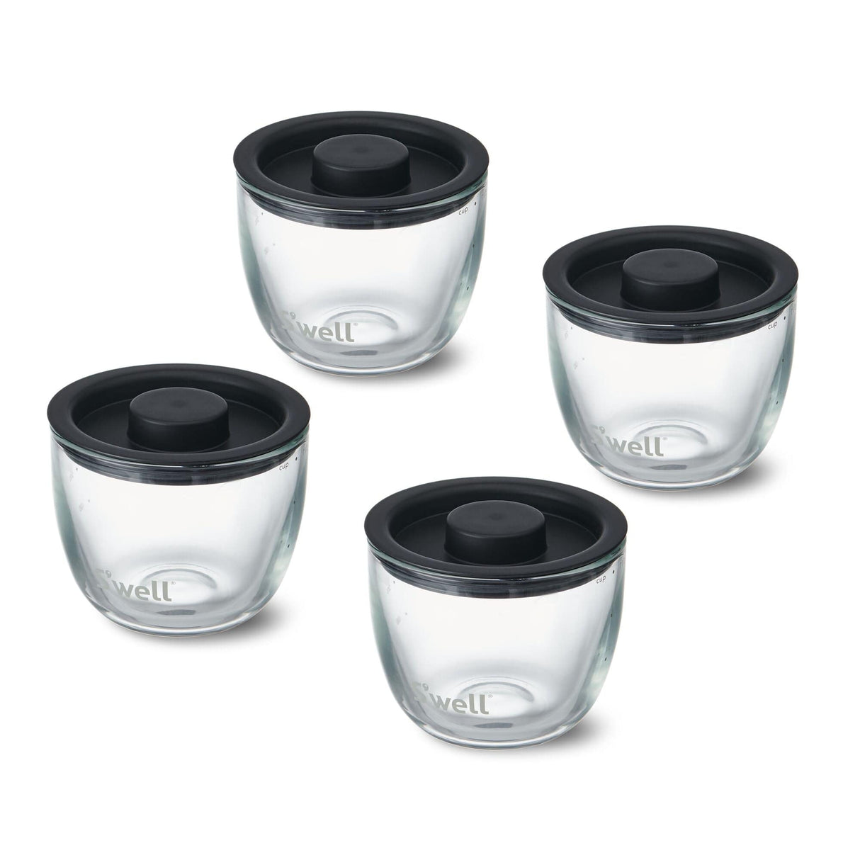 S'well Glass Meal Prep Bowls, Set of 4, 12 oz Leakproof Lids, Microwave and Dishwasher Safe, BPA-Free