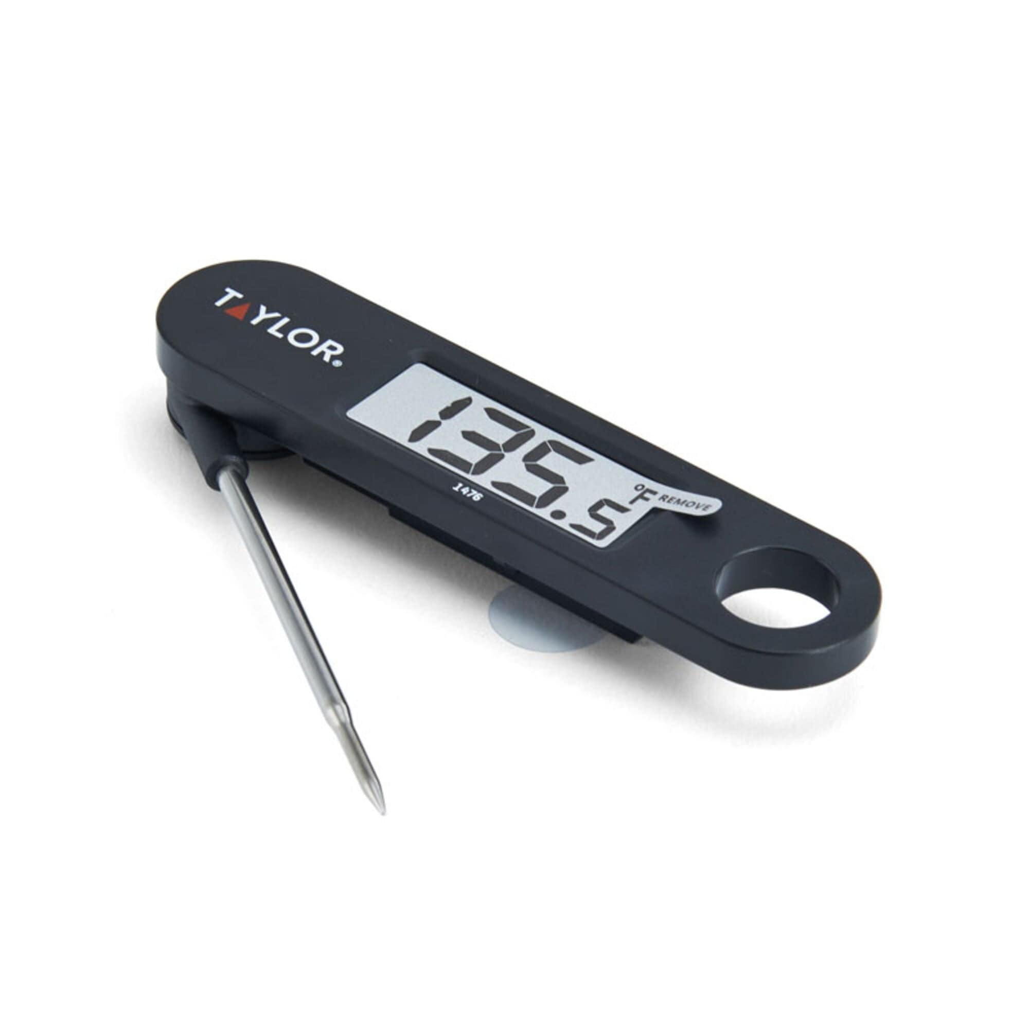 Taylor Instant Read Digital Meat Food Grill BBQ Grilling Cooking Kitchen Thermometer, Folding Probe, Black