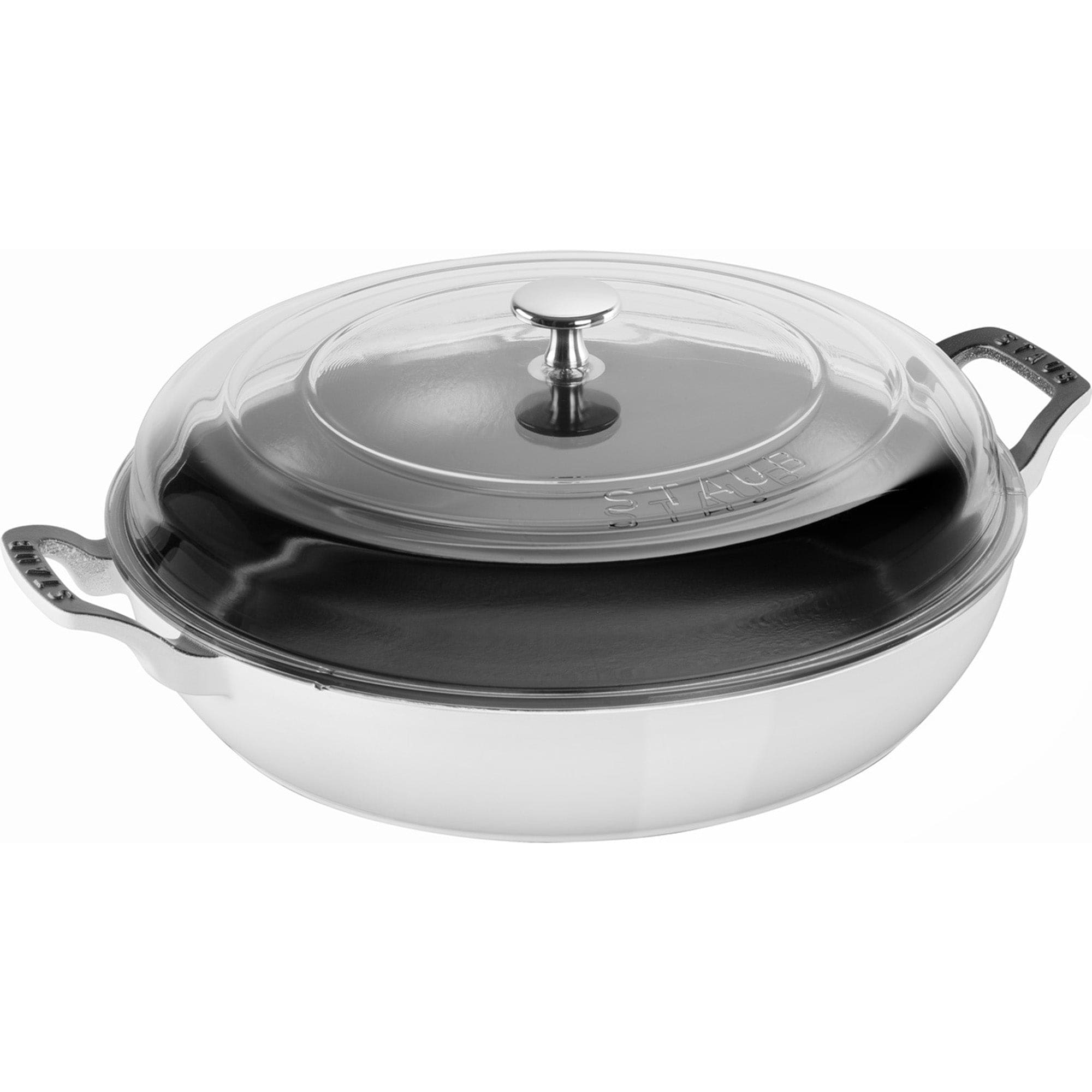 Staub Cast Iron 3.5-qt Braiser with Glass Lid - White