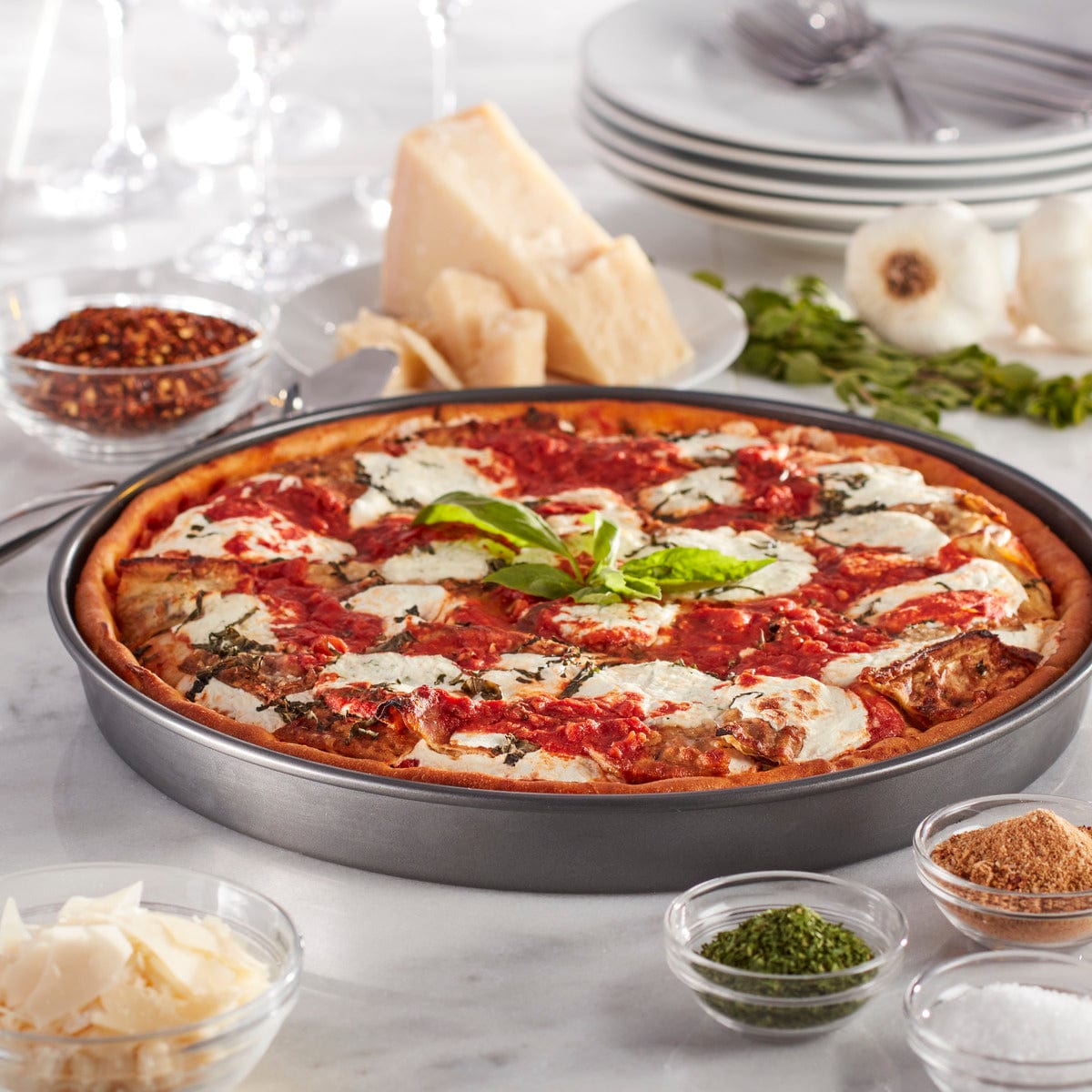 Chicago Metallic Deep Dish Pizza Pan, 14-Inch