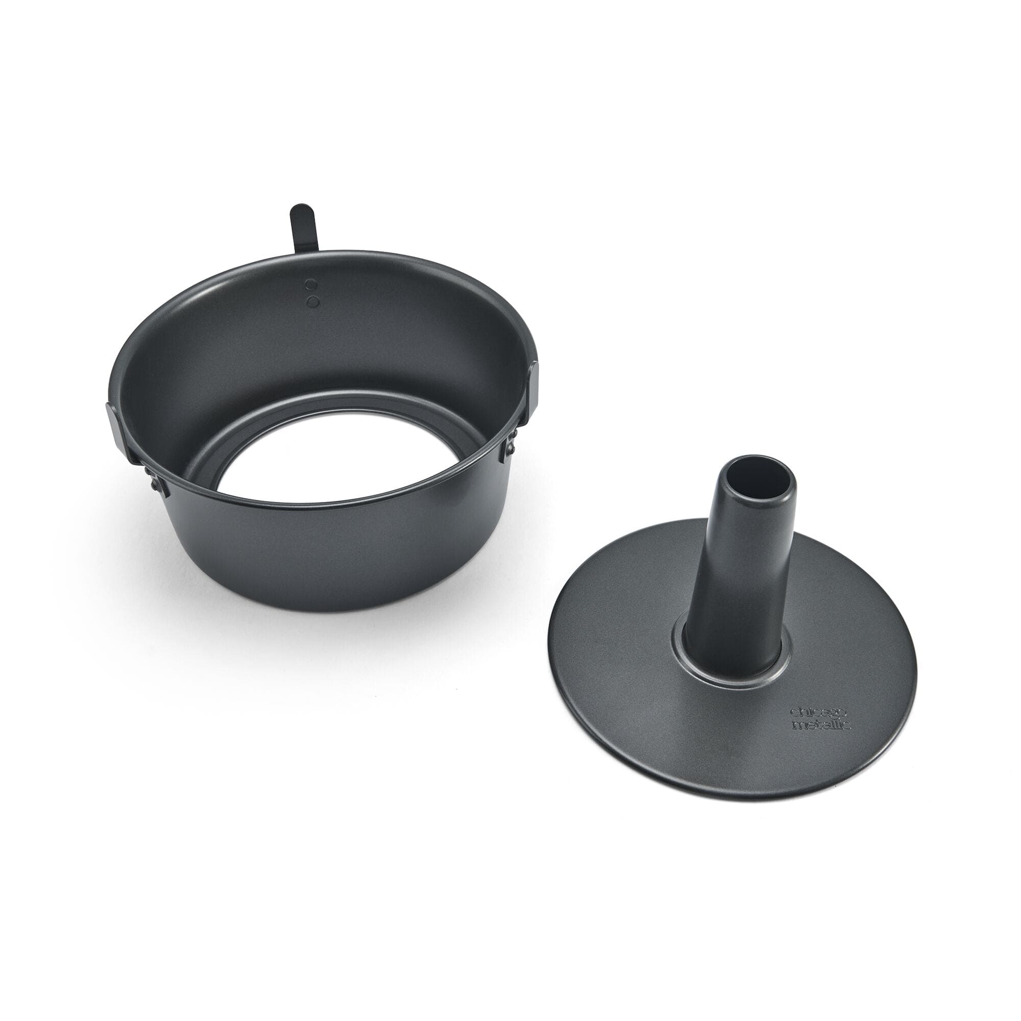Chicago Metallic Professional 2-Piece 9.5-Inch Angel Food Cake Pan with Feet, 9.5 x 4