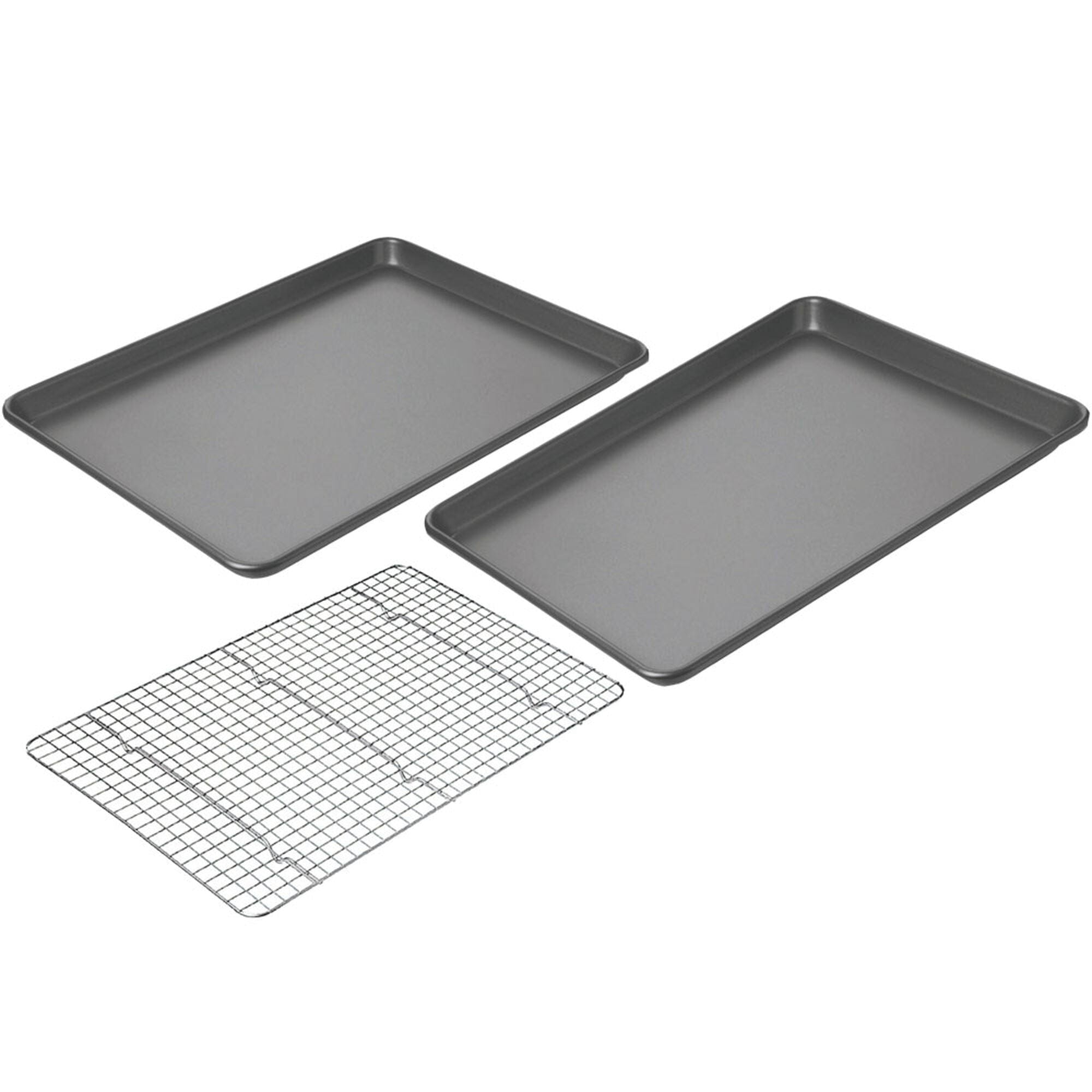 Chicago Metallic Professional Non-Stick Cookie and Jelly-Roll Pan Set with Cooling Rack, 17 by 12.25 Inches