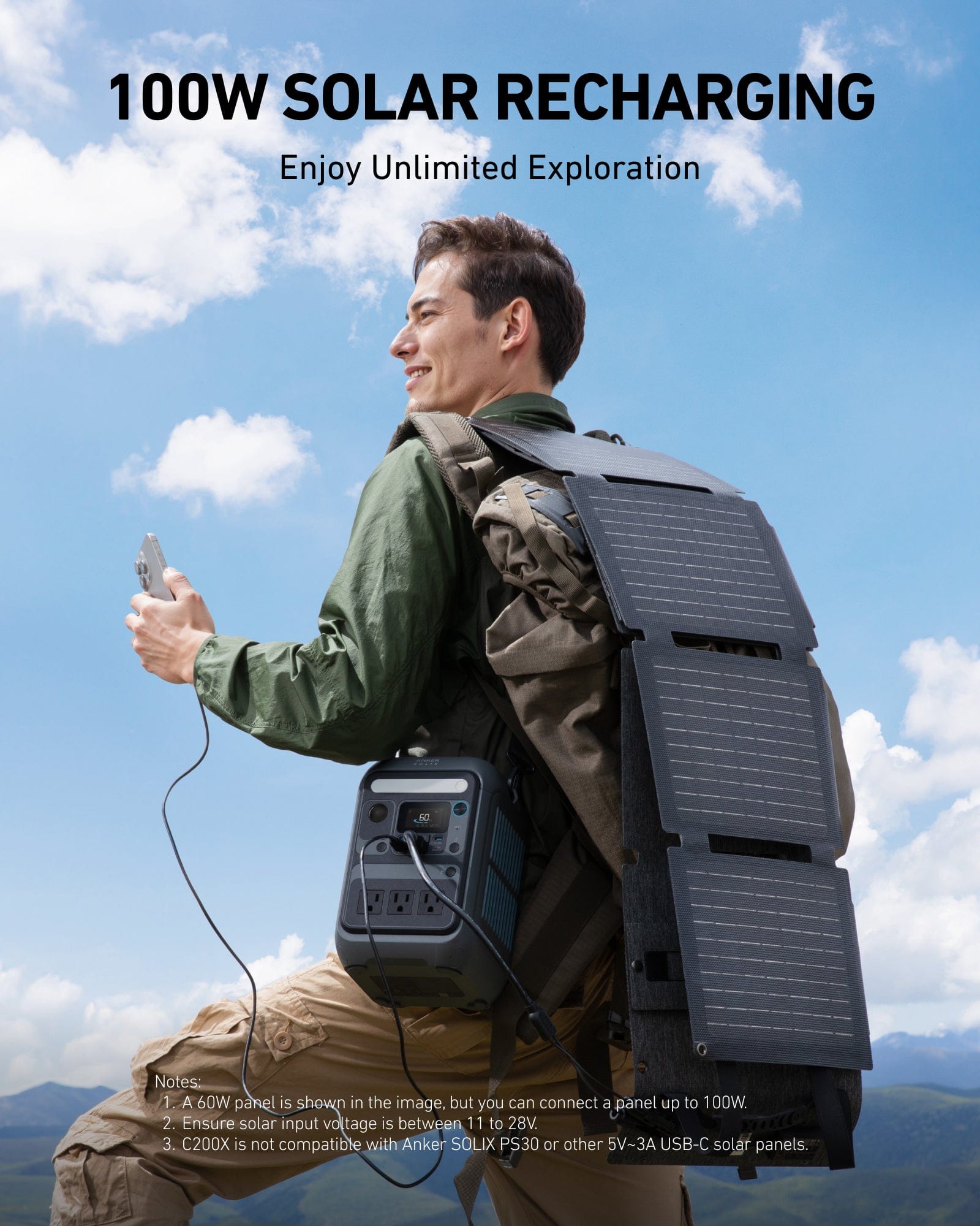 Anker SOLIX C200X Power Station, 230Wh LFP Battery, 300W Output, 8 Ports, 140W USB-C Fast Charging, Smart App Control for Outdoor & Emergency Backup