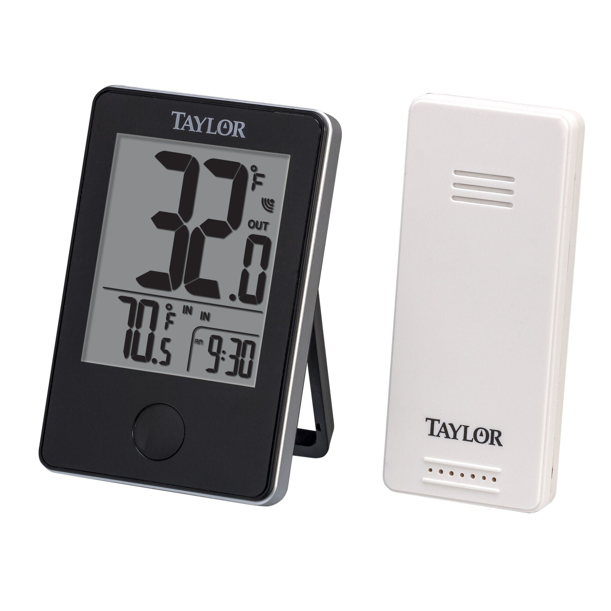 Taylor Wireless Digital Indoor Outdoor Thermometer, for Patio, Pool, and Indoor Areas, LCD, Black