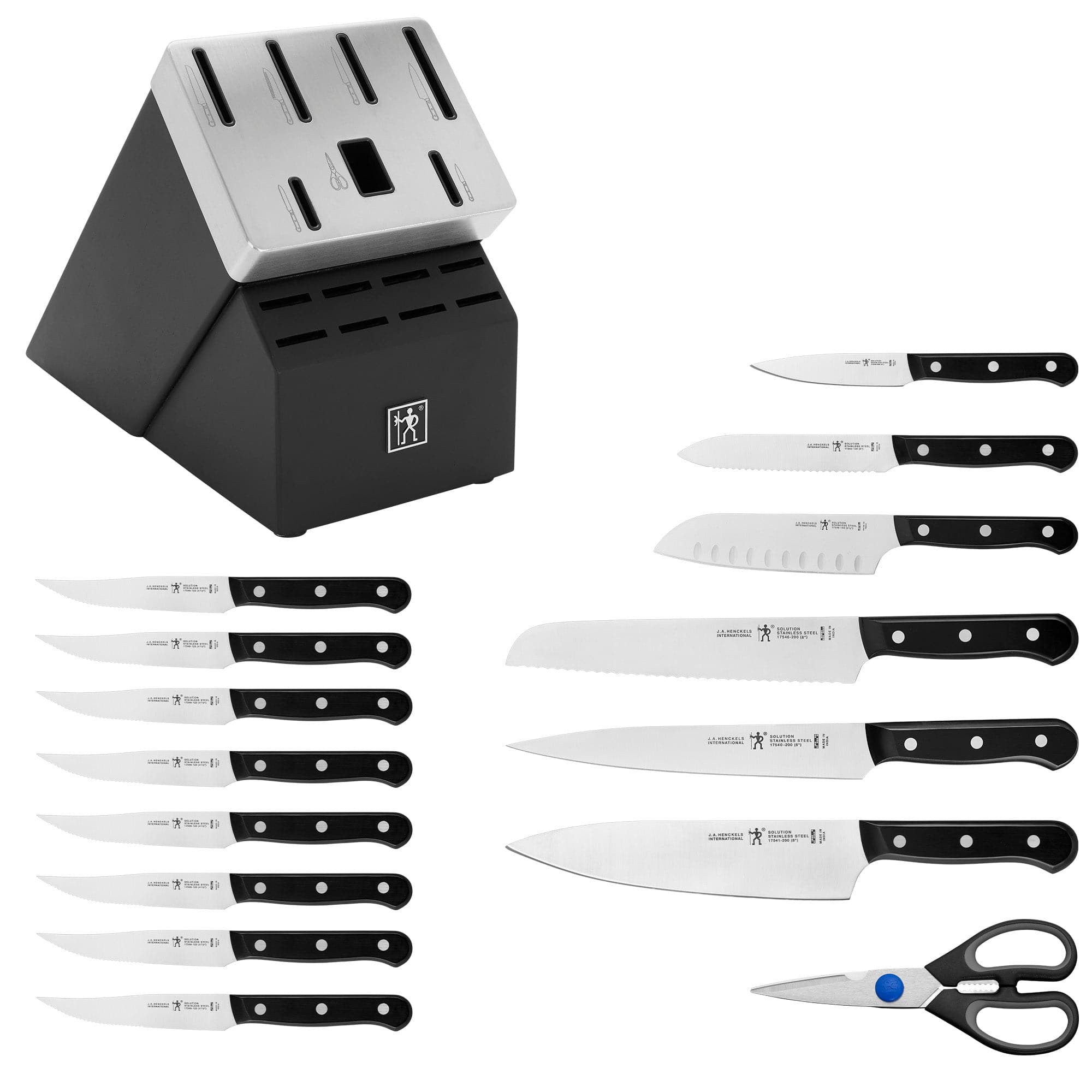 Henckels Solution 16-pc Self-Sharpening Knife Block Set - Black