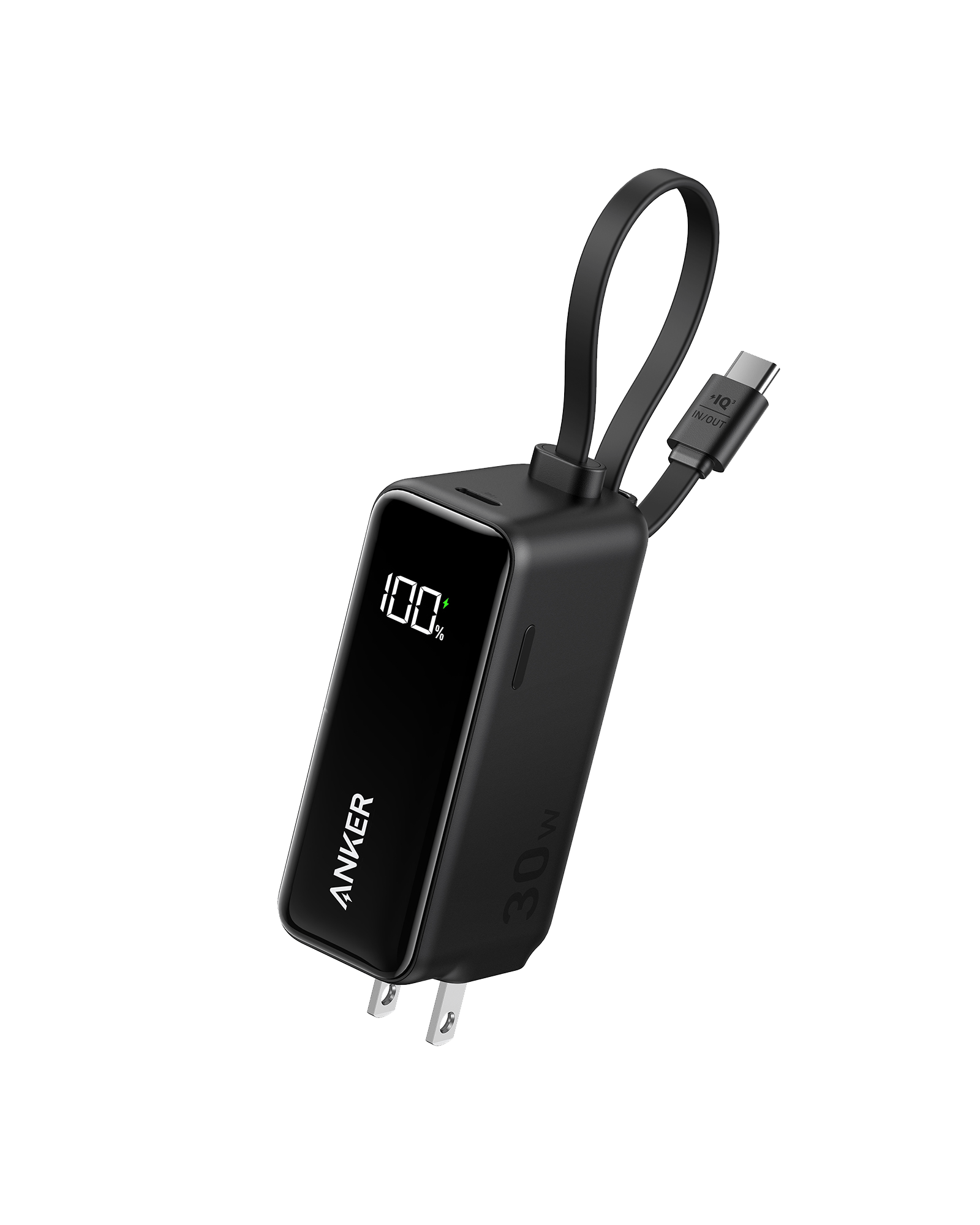 Anker Power Bank (30W, 5k, Fusion, Built-In USB-C Cable)