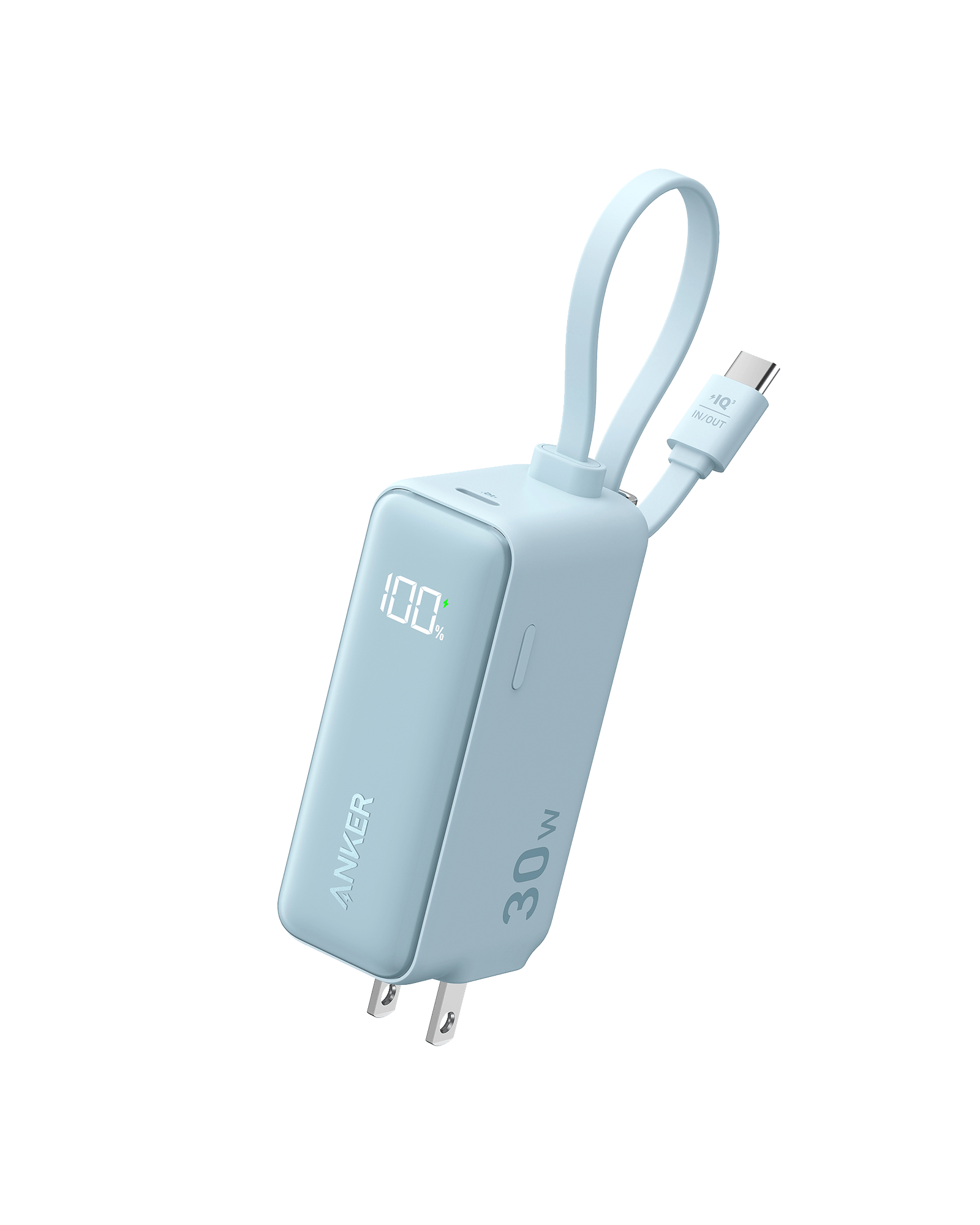 Anker Power Bank (30W, 5k, Fusion, Built-In USB-C Cable)
