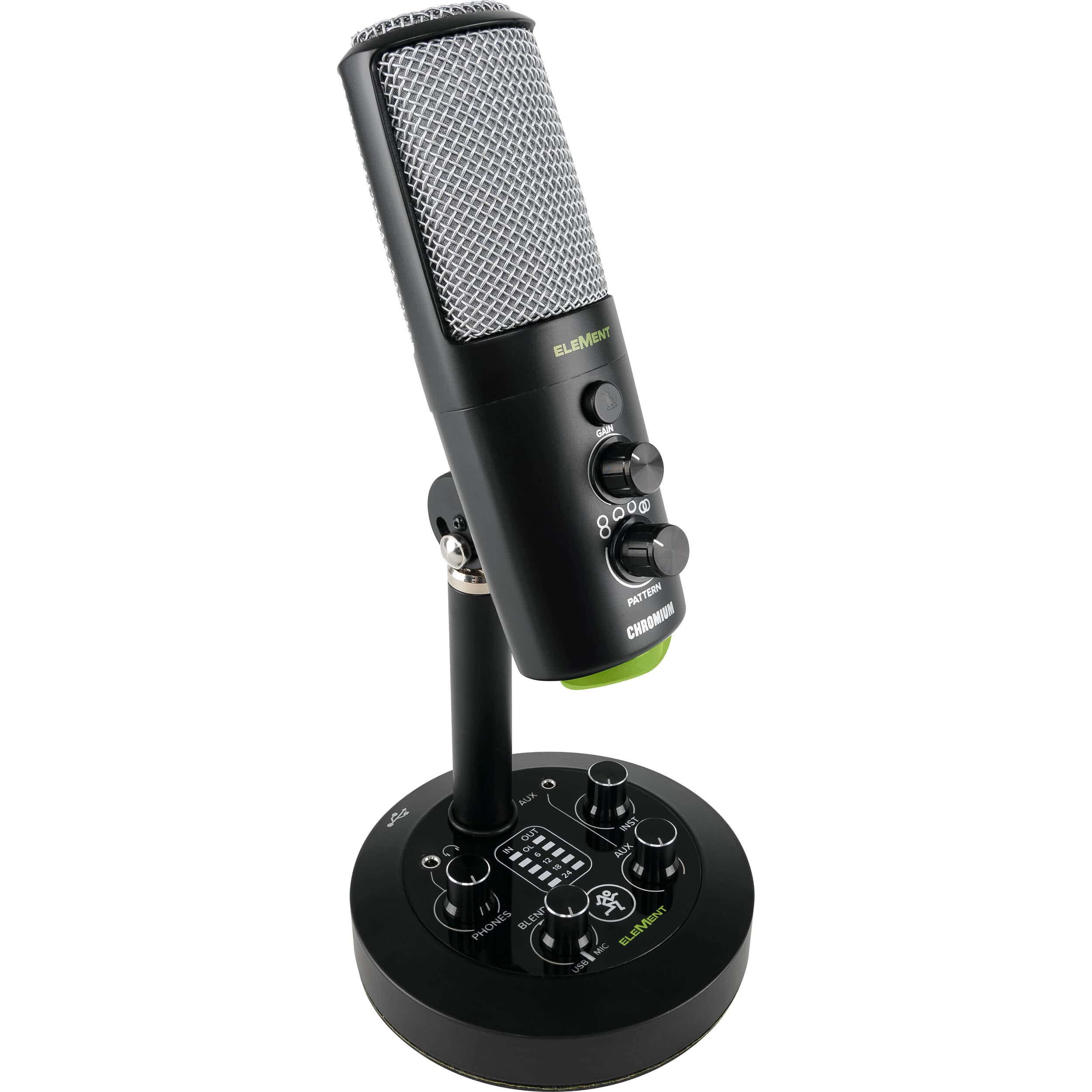 Mackie 2053038-00-RB EleMent Series Chromium Premium USB  2-Ch. Mixer Condenser Microphone - Certified Refurbished