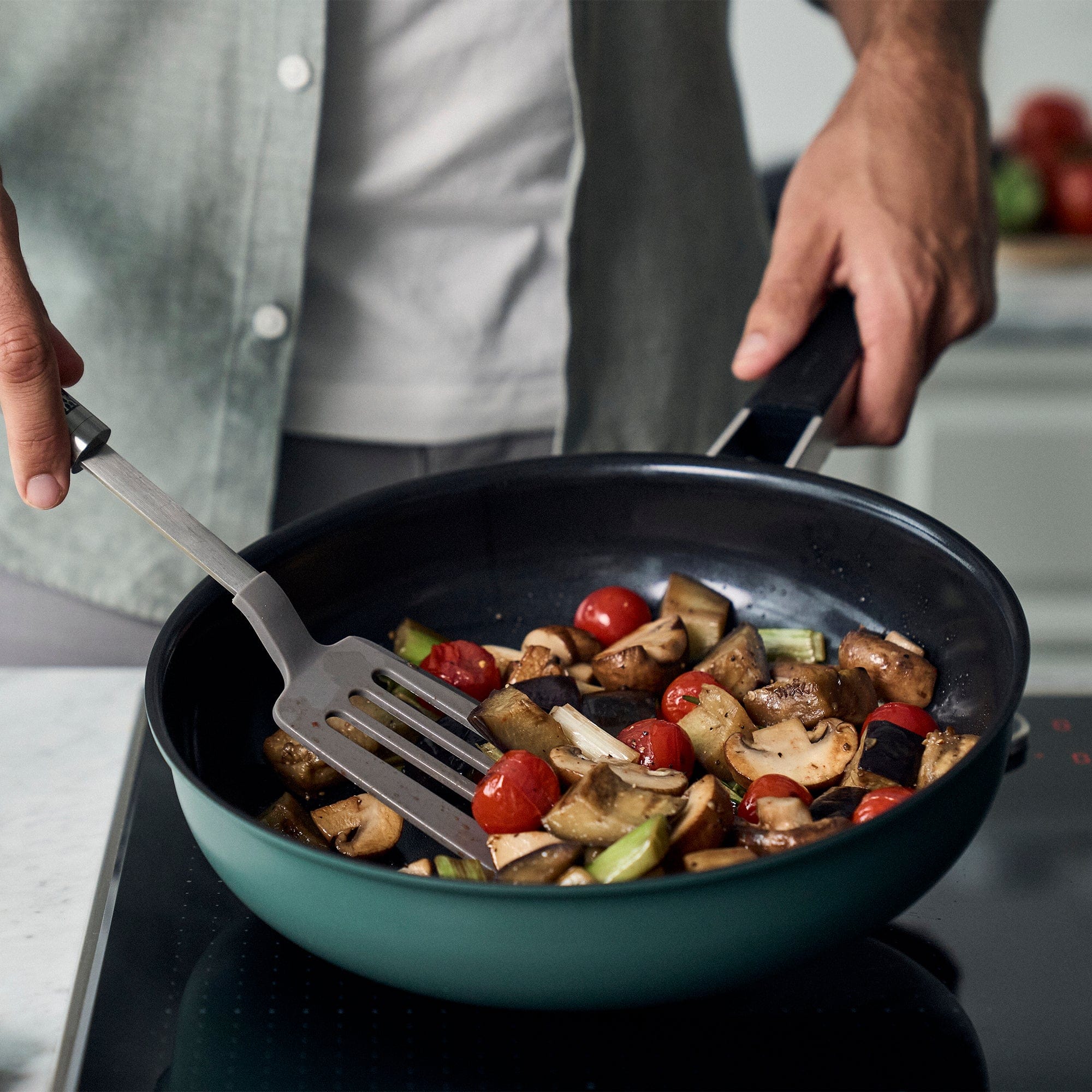 Zwilling Pure 11-inch Stainless Steel Ceramic Nonstick Fry Pan, Green