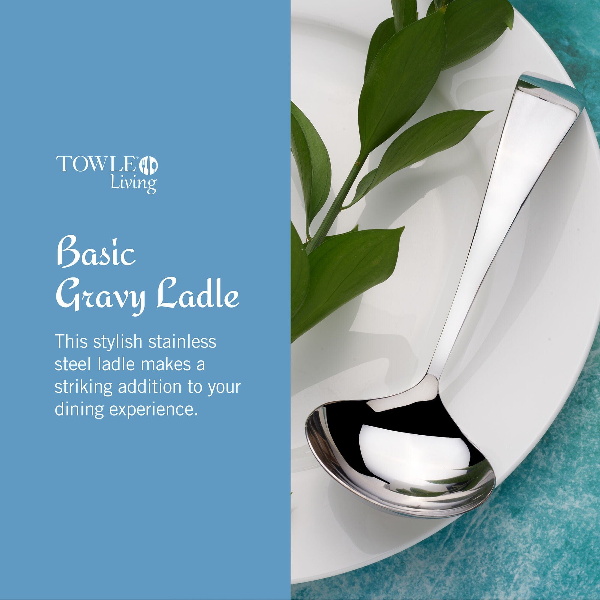Towle Living Basic Serving Gravy LadleServing Utensil, Silverware