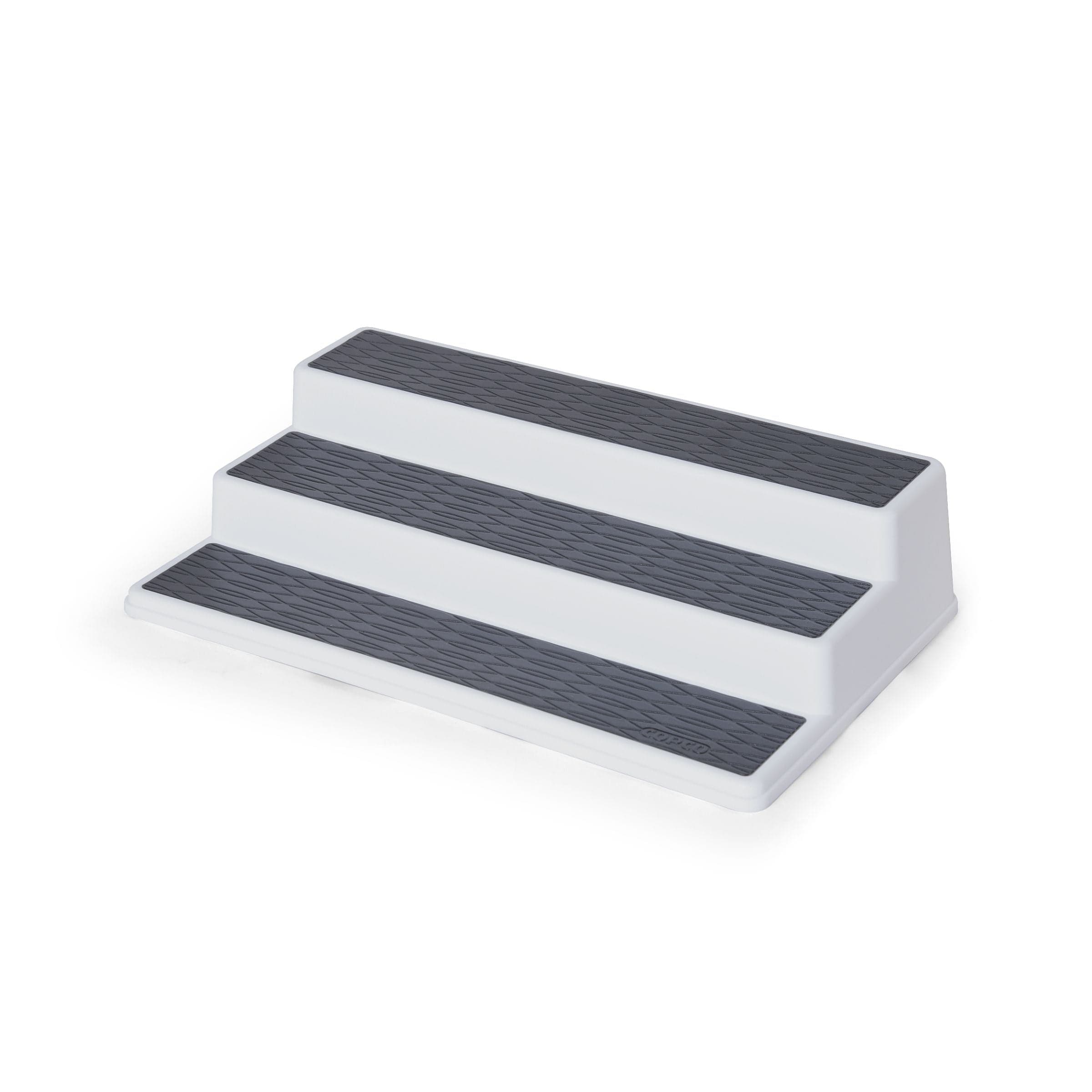 Copco Non-Skid 3-Tier Spice Pantry Kitchen Cabinet Organizer, 15-Inch, White/Gray