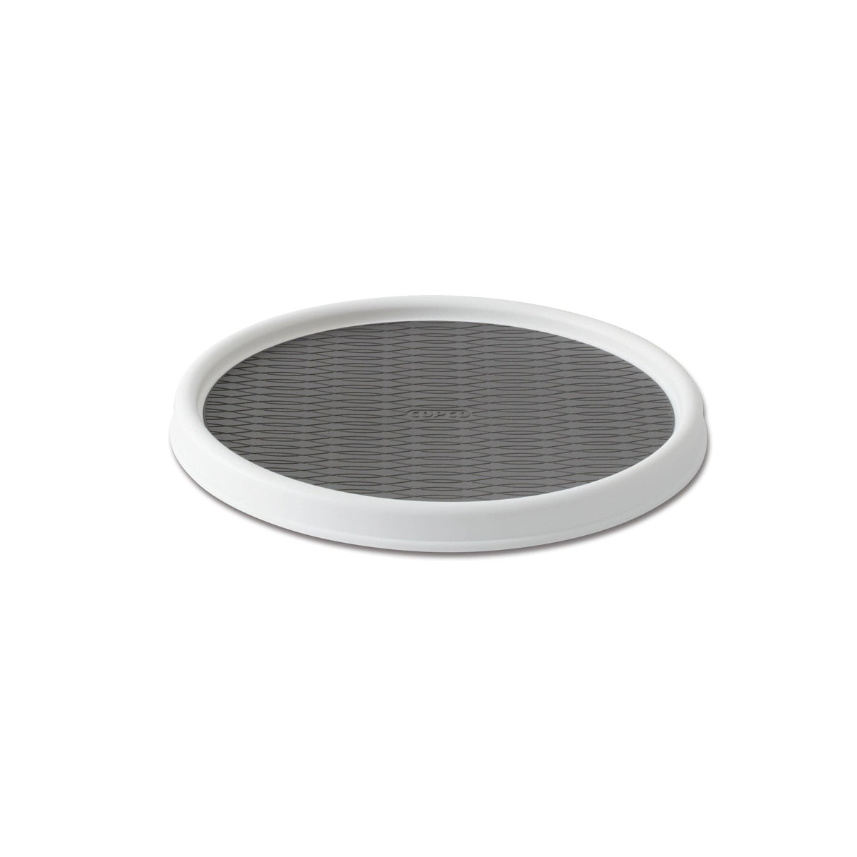 Copco Basics Non-Skid Pantry Cabinet Lazy Susan Turntable, 12-Inch, White/Gray, 1 Count (Pack of 1)