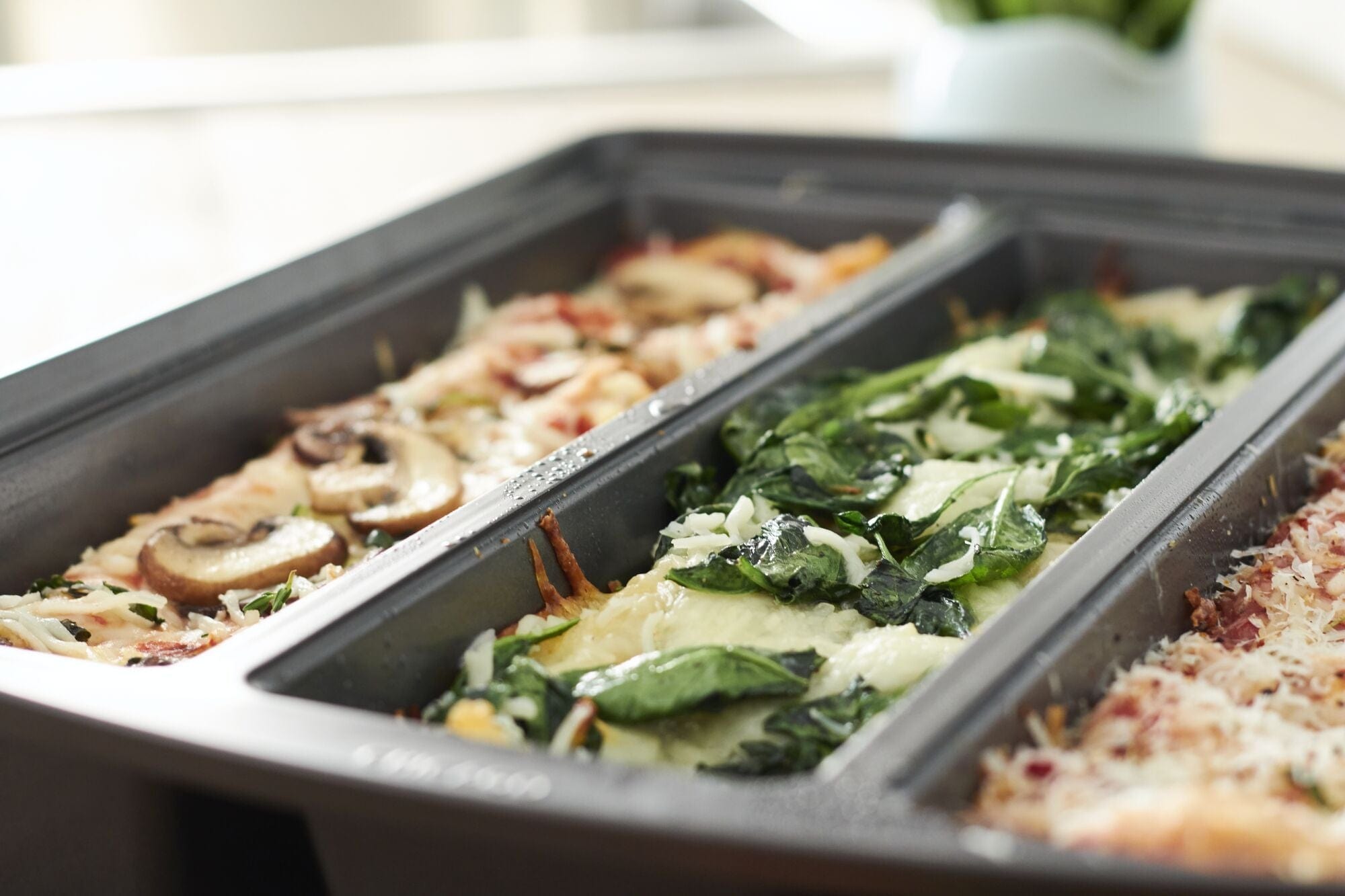 Chicago Metallic Professional Lasagna Trio Pan, Perfect for loaf breads, cakes and more 12.5x16x3 inches, Silver