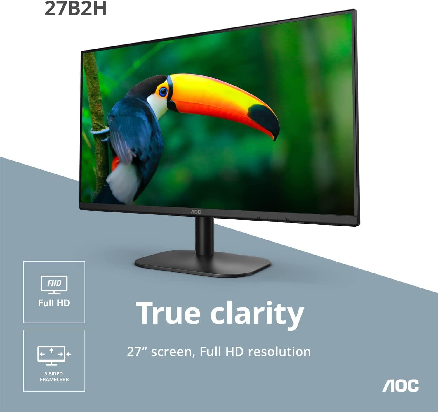 AOC 27" 1920 x 1080 75Hz Thin Bezel Monitor - Certified Refurbished