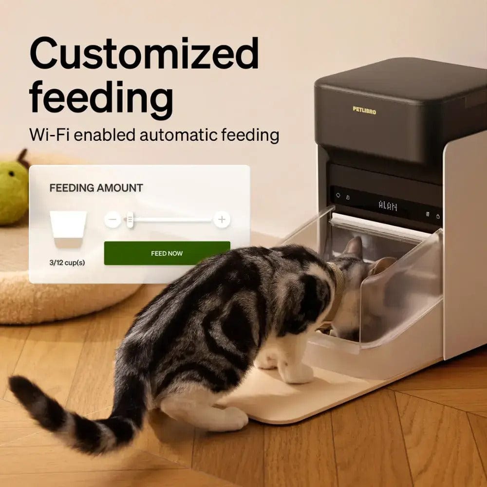 Petlibro One Automatic Smart Pet Feeder, Collar Tag Activated, RFID App Control, Black - Certified Refurbished