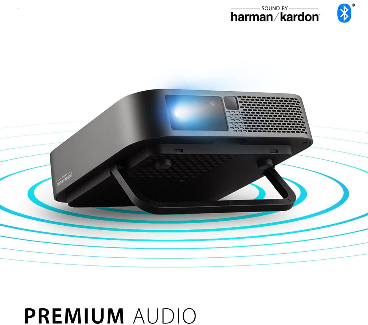 ViewSonic 1080 Portable Projector with 1000 LED Lumens, Auto Focus, Harman Kardon Bluetooth Speakers, HDMI, 16GB Storage, Stream Netflix with Dongle - Certified Refurbished