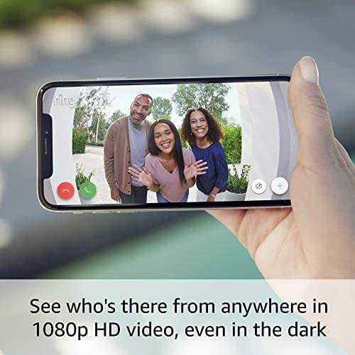 Ring Wired Doorbell Plus Smart Doorbell, 1080p HD, Color Night Vision, Dual-Band Wi-Fi, Satin Nickel - Certified Refurbished