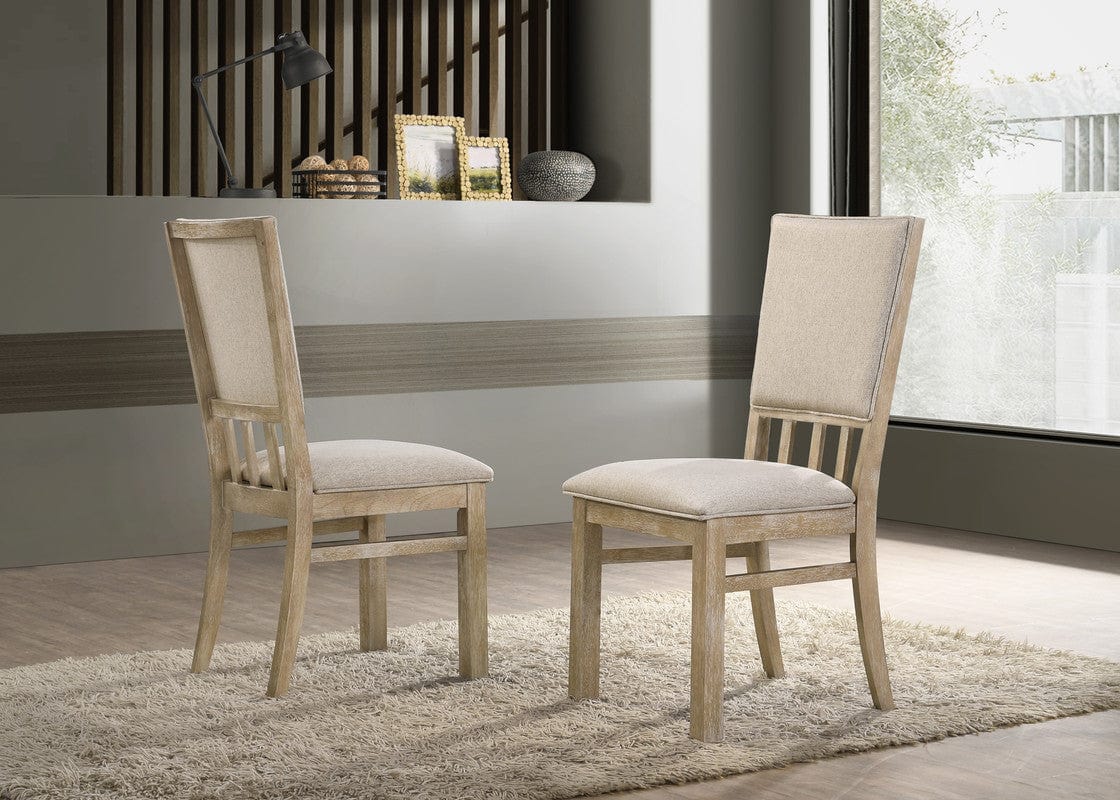 Willow & Hearth Brutus Set of 2 Reclaimed Wheat 19"W Contemporary Fabric Dining Chair