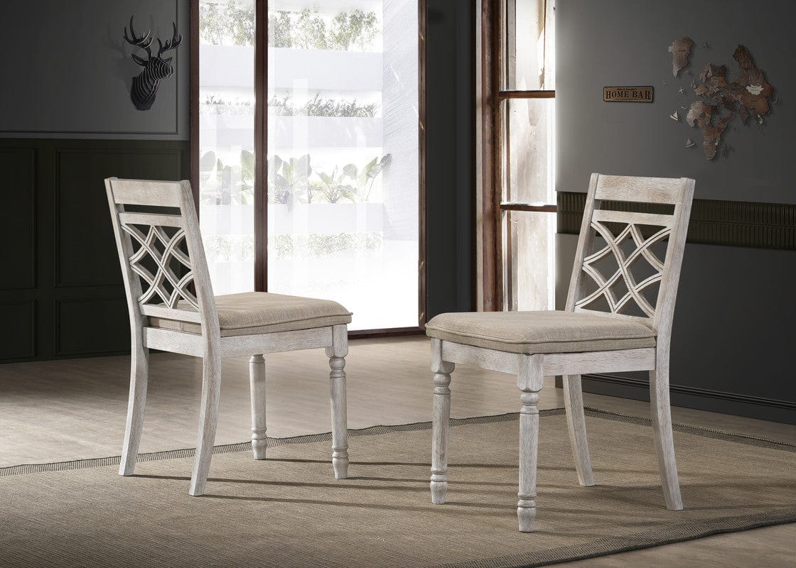 Willow & Hearth Havanna Set of 2 Off White 19"W Contemporary Fabric Chair with Cushion