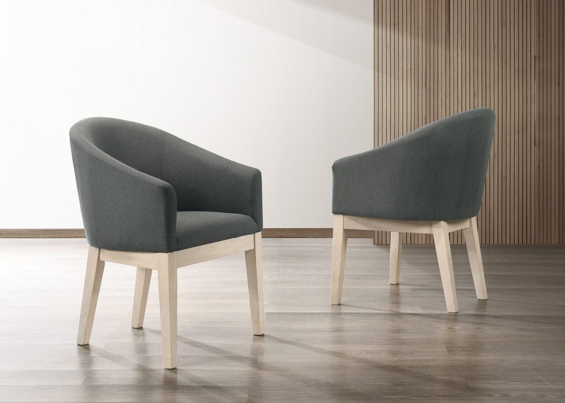 Willow & Hearth Neroli Set of 2 Gray Fabric 23"W Barrel Accent Chair