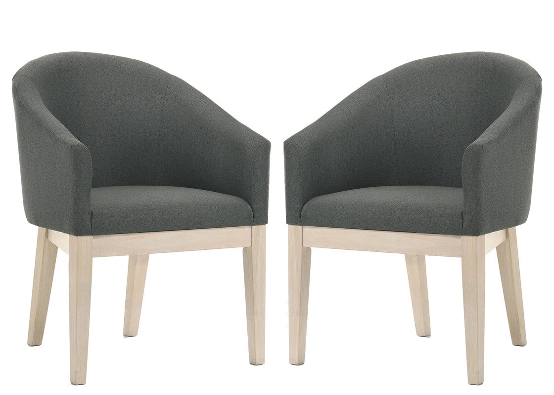 Willow & Hearth Neroli Set of 2 Gray Fabric 23"W Barrel Accent Chair