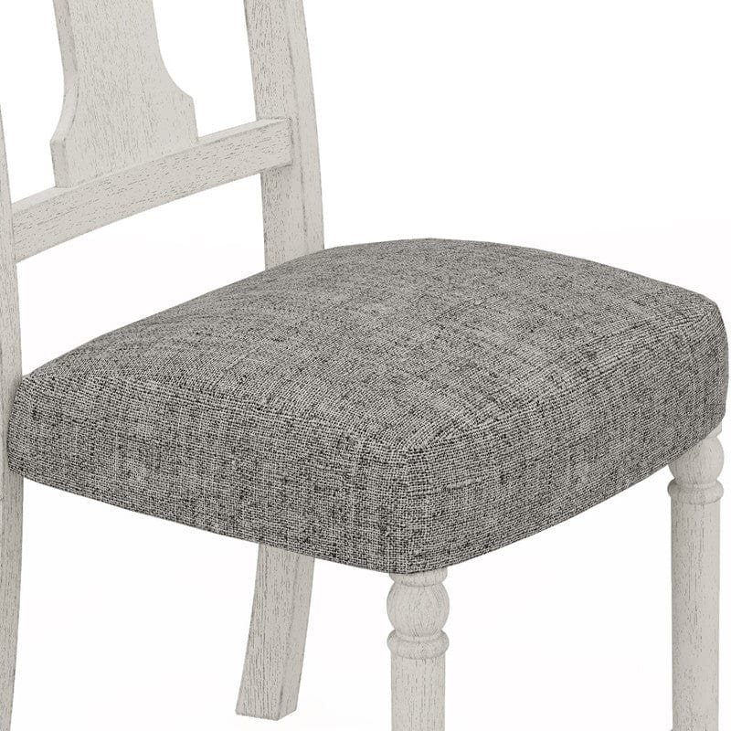 Willow & Hearth Tannen Set of 2 White and Gray Dining Side Chair